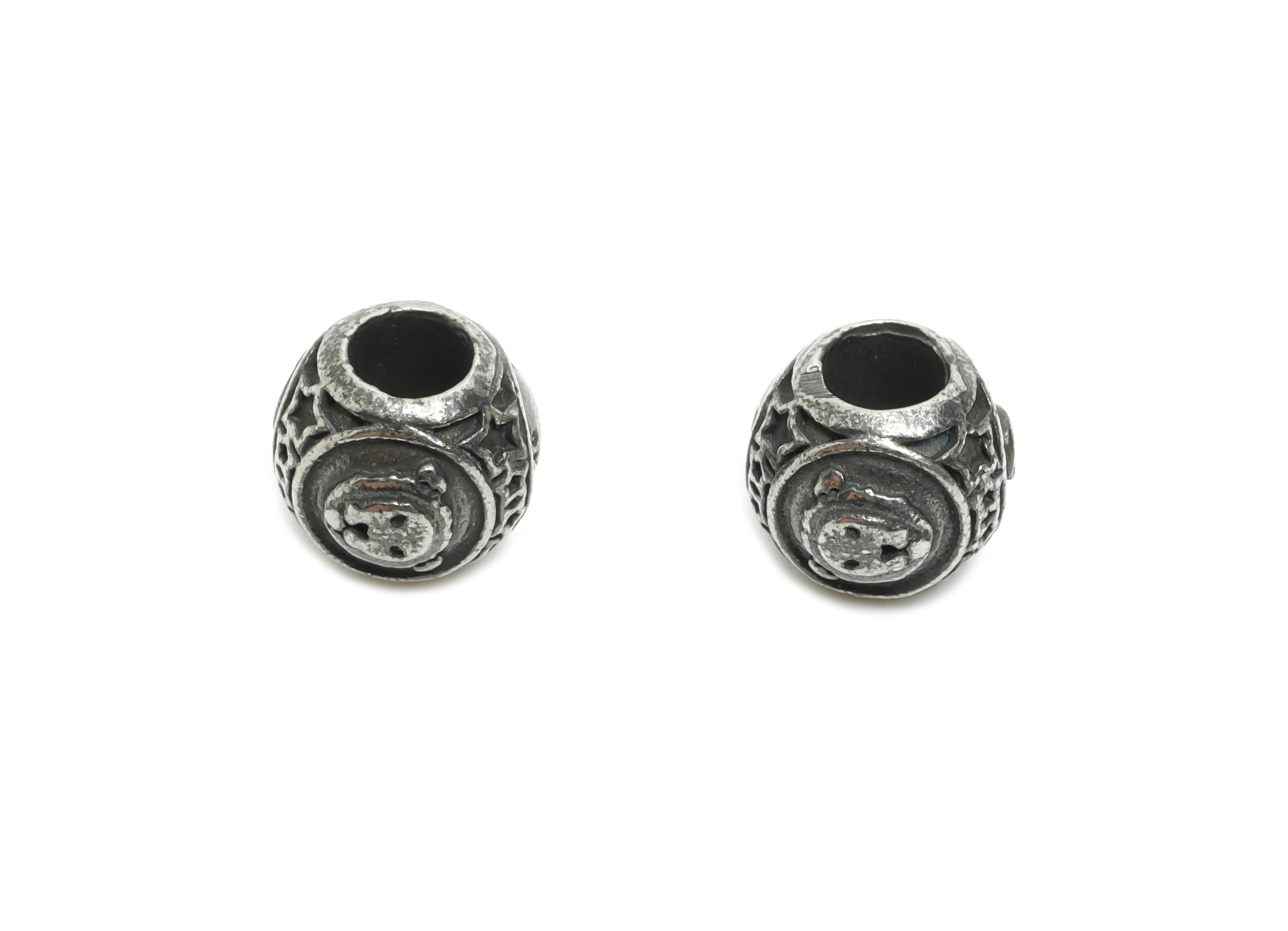 Steel Leo Zodiac Bead - Astrology Spacer Bead for Bracelet - 304 Stainless Steel - Horoscope Bead - Jewelry Component - 9x10x9.7mm - SS1560G - DOMEDBAZAAR