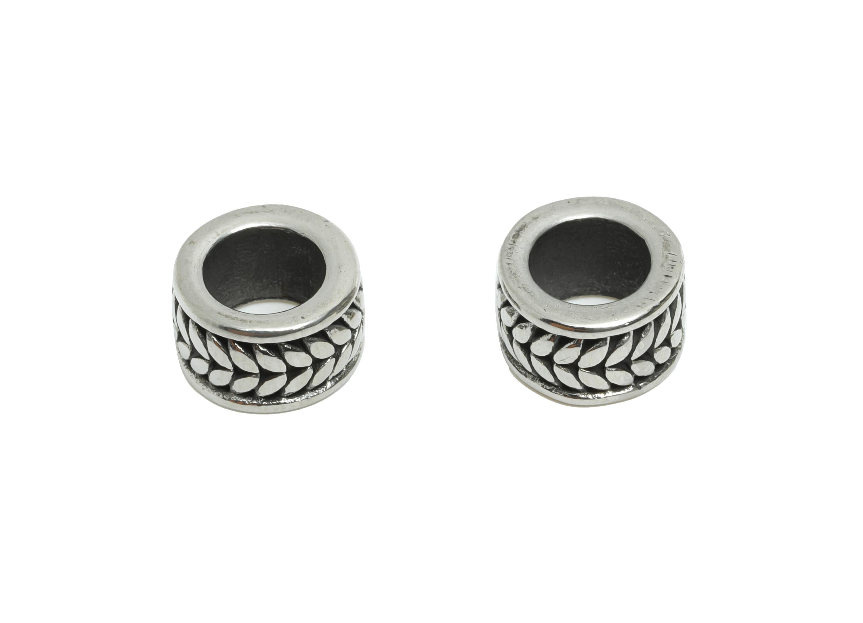Stainless Steel Leaf Barrel Beads - Textured Spacer Bead for Bracelet - Antique Style Barrel Bead - Detailed Spacer Beads - 9x9x5mm - SS1596 - DOMEDBAZAAR