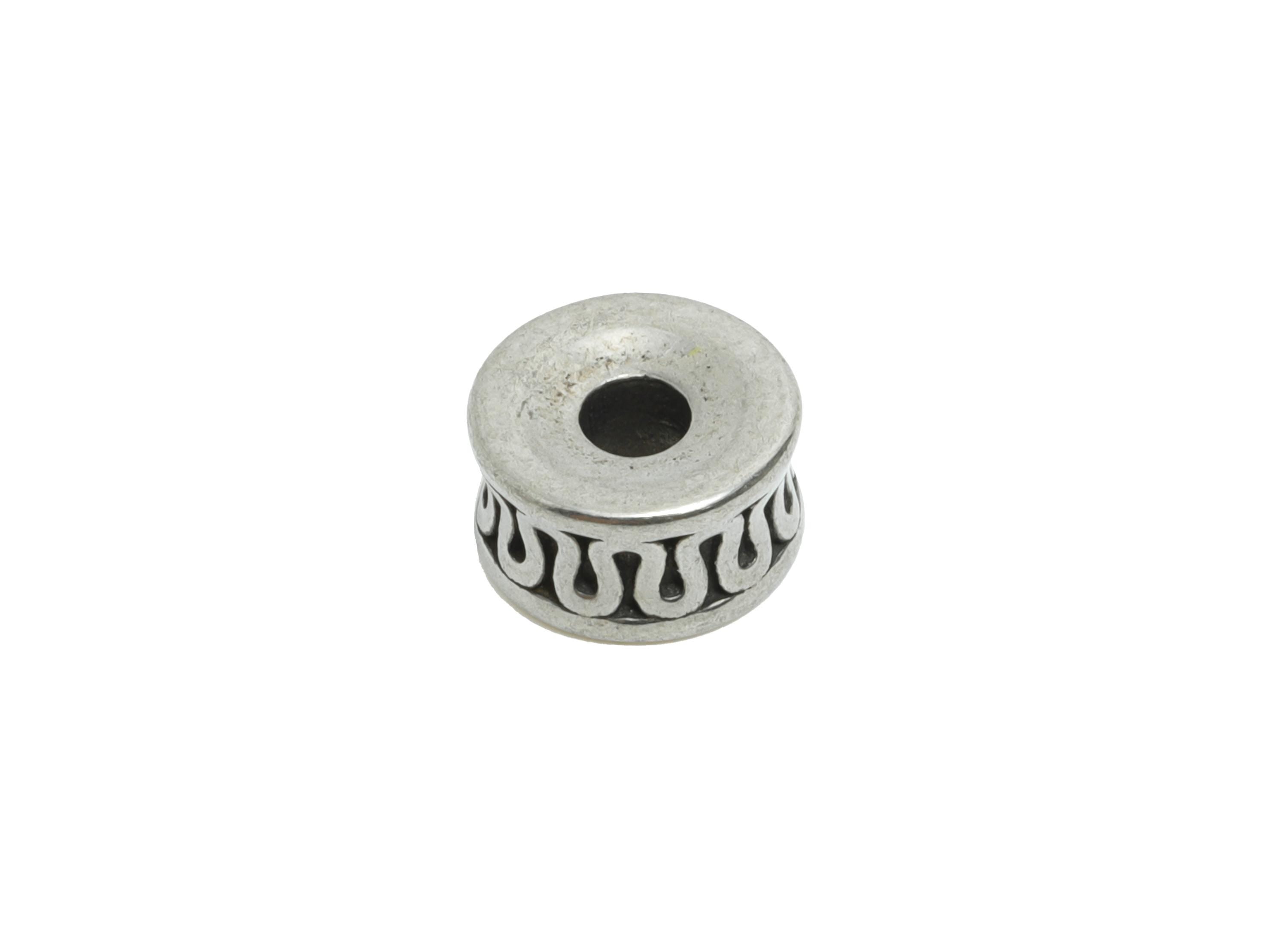 Stainless Steel Barrel Beads - Vintage Spacer Bead for Bracelet - Hollow Cylinder Jewelry Beads - Detailed Spacer Beads - 7x7x4.4mm - SS1600 - DOMEDBAZAAR