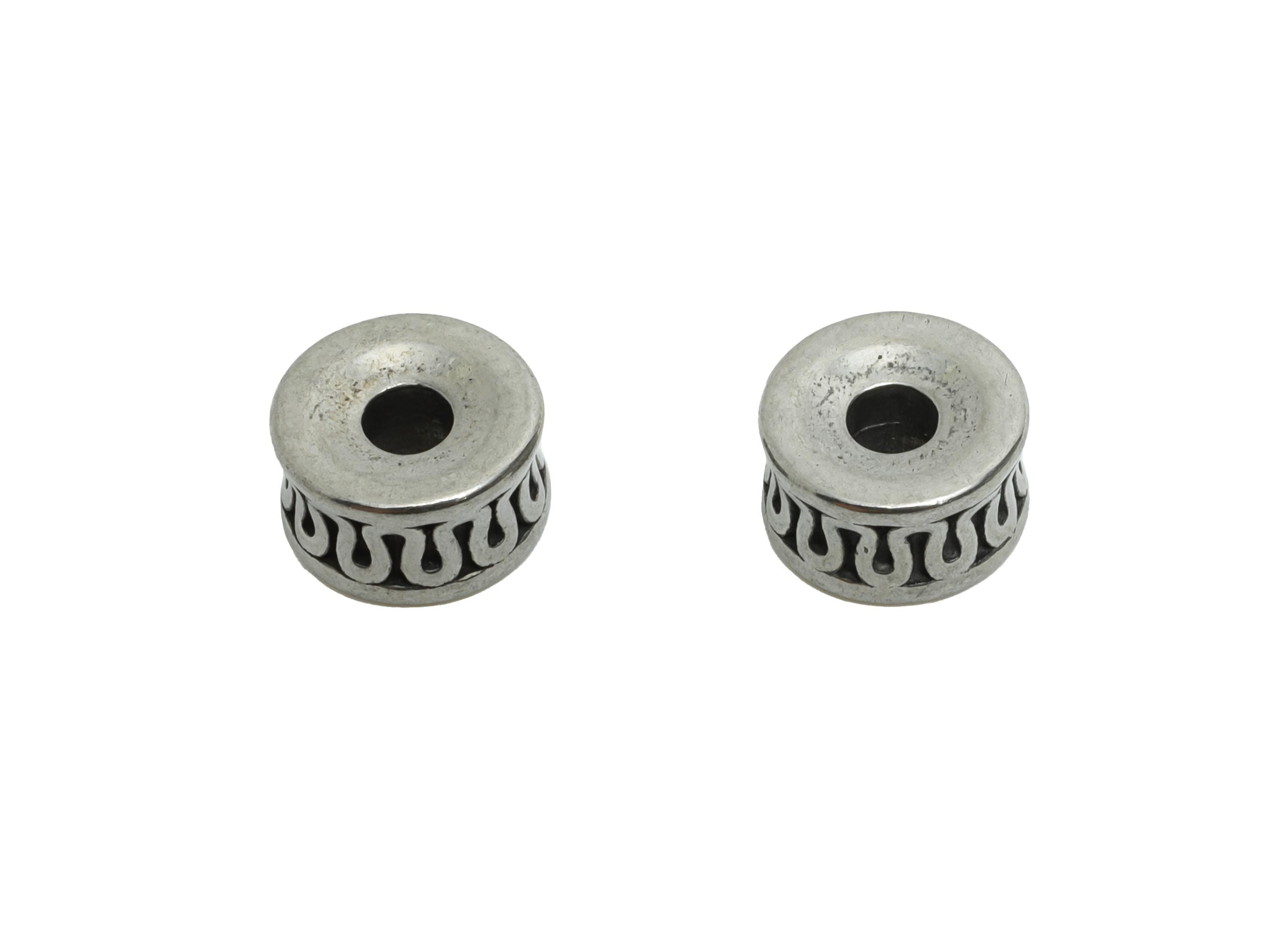 Stainless Steel Barrel Beads - Vintage Spacer Bead for Bracelet - Hollow Cylinder Jewelry Beads - Detailed Spacer Beads - 7x7x4.4mm - SS1600 - DOMEDBAZAAR