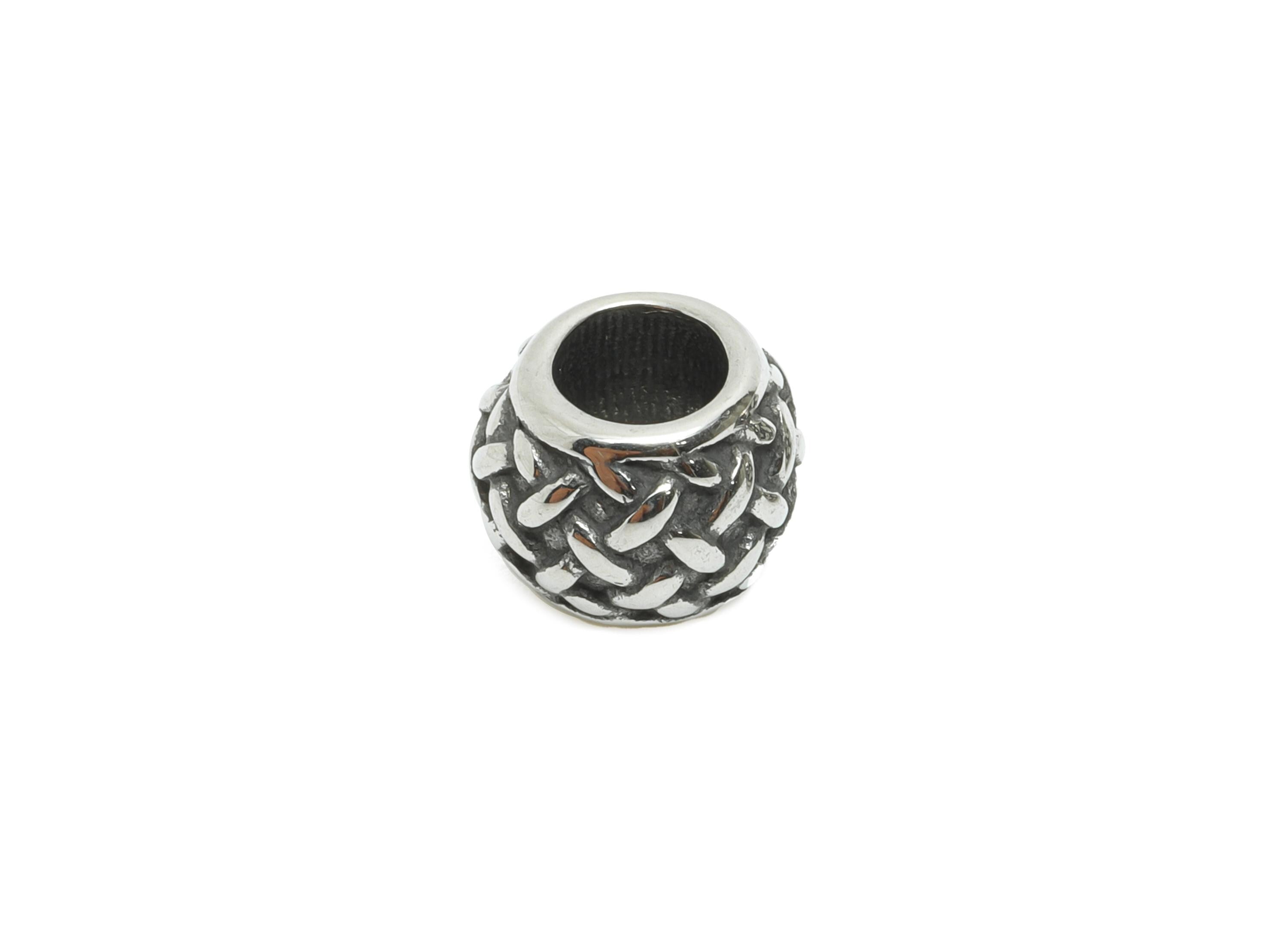 Stainless Steel Woven Beads - Vintage Spacer Bead for Bracelet - Braided Design Spacer Bead - DIY Jewelry Woven Beads - 9x9x7.55mm - SS1595 - DOMEDBAZAAR