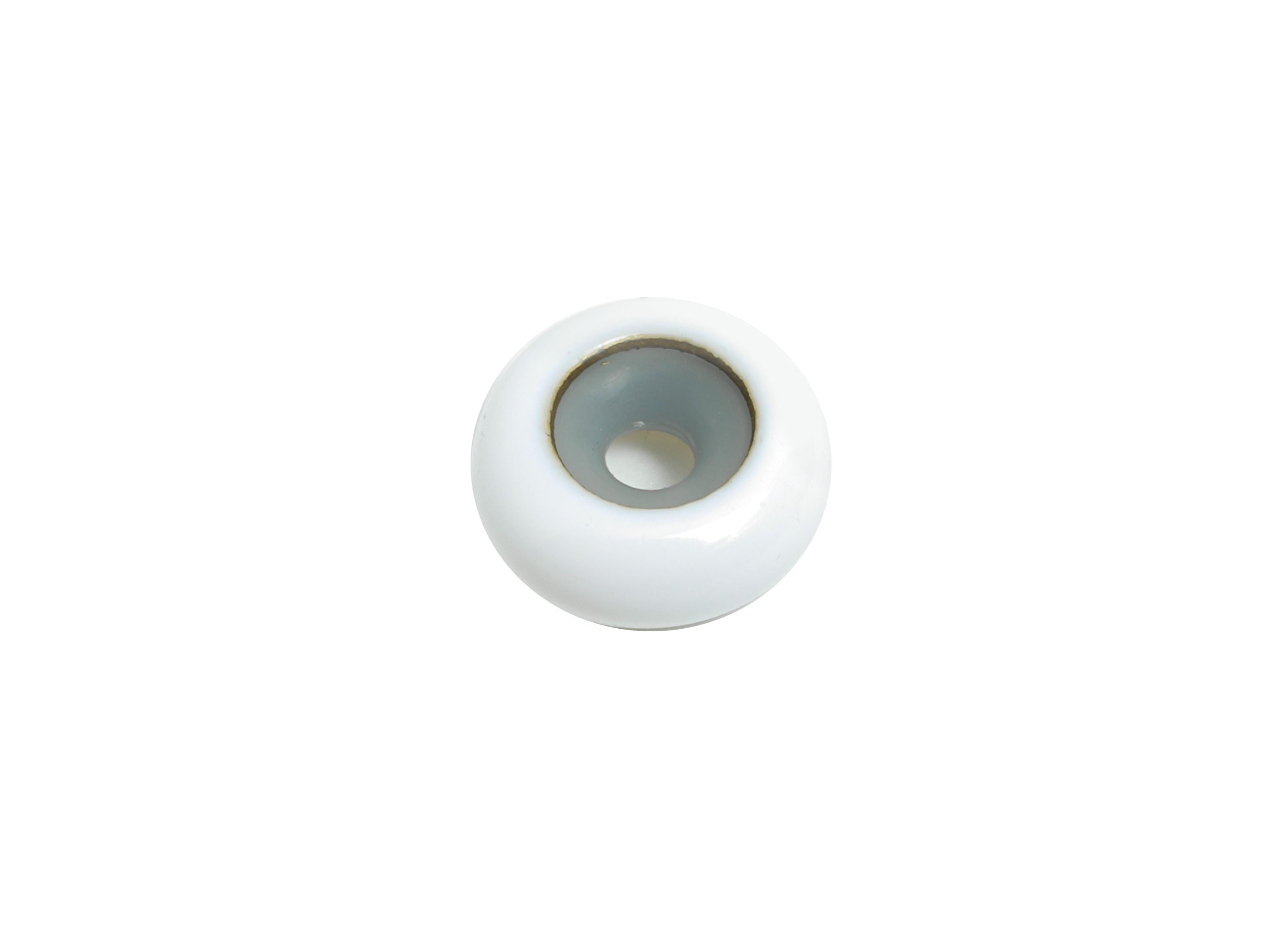 White Donut Spacer Bead - Brass Enamel Rubber Bracelet Stopper - Adjustable Rondelle Beads - Silicone Smart Beads - 10x10x4mm - RGP10463G - DOMEDBAZAAR