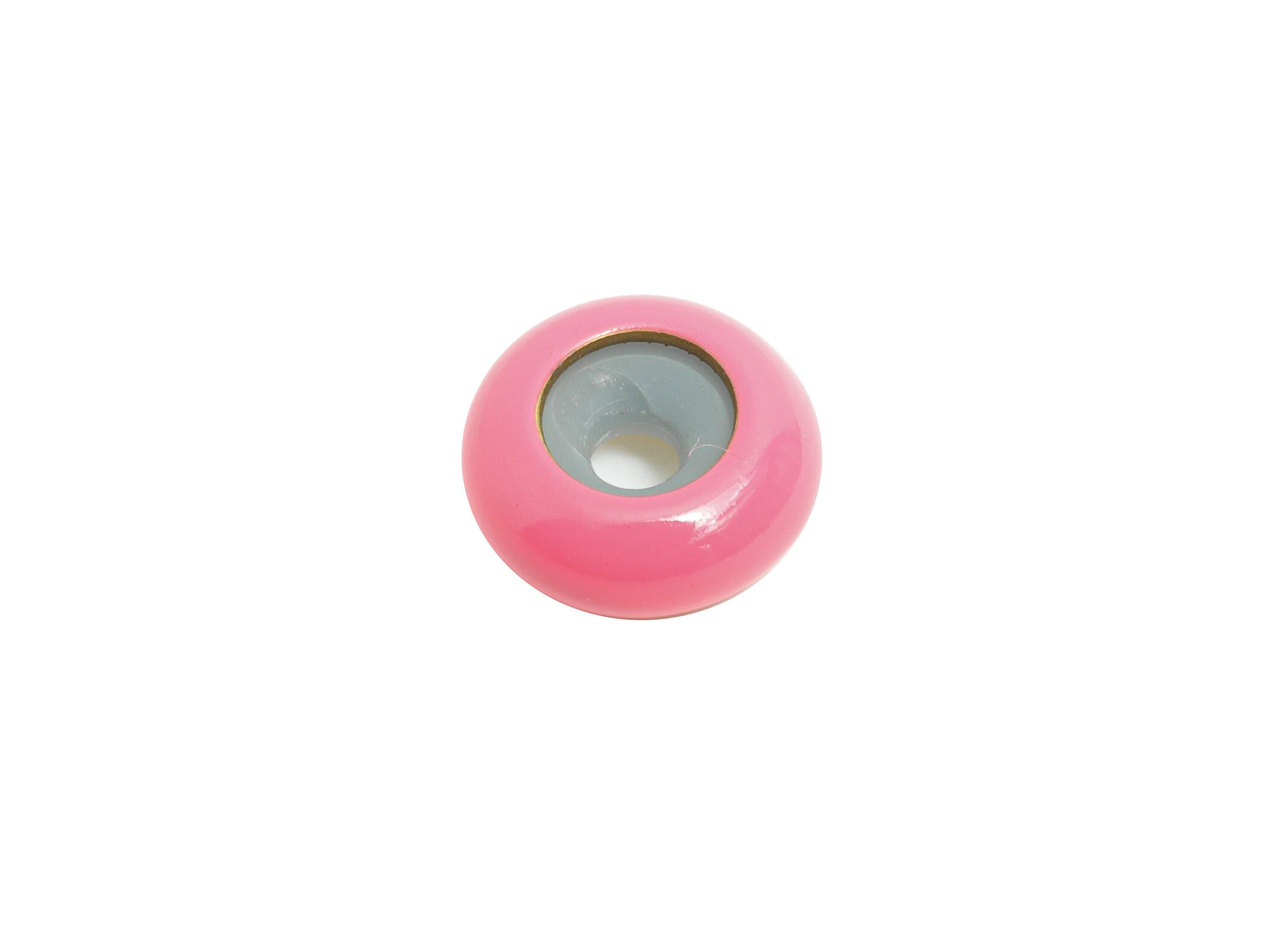 Pink Donut Spacer Bead - Brass Enamel Rubber Bracelet Stopper  - Adjustable Rondelle Beads - Sililcone Smart Bead - 10x10x4mm - RGP10463F - DOMEDBAZAAR