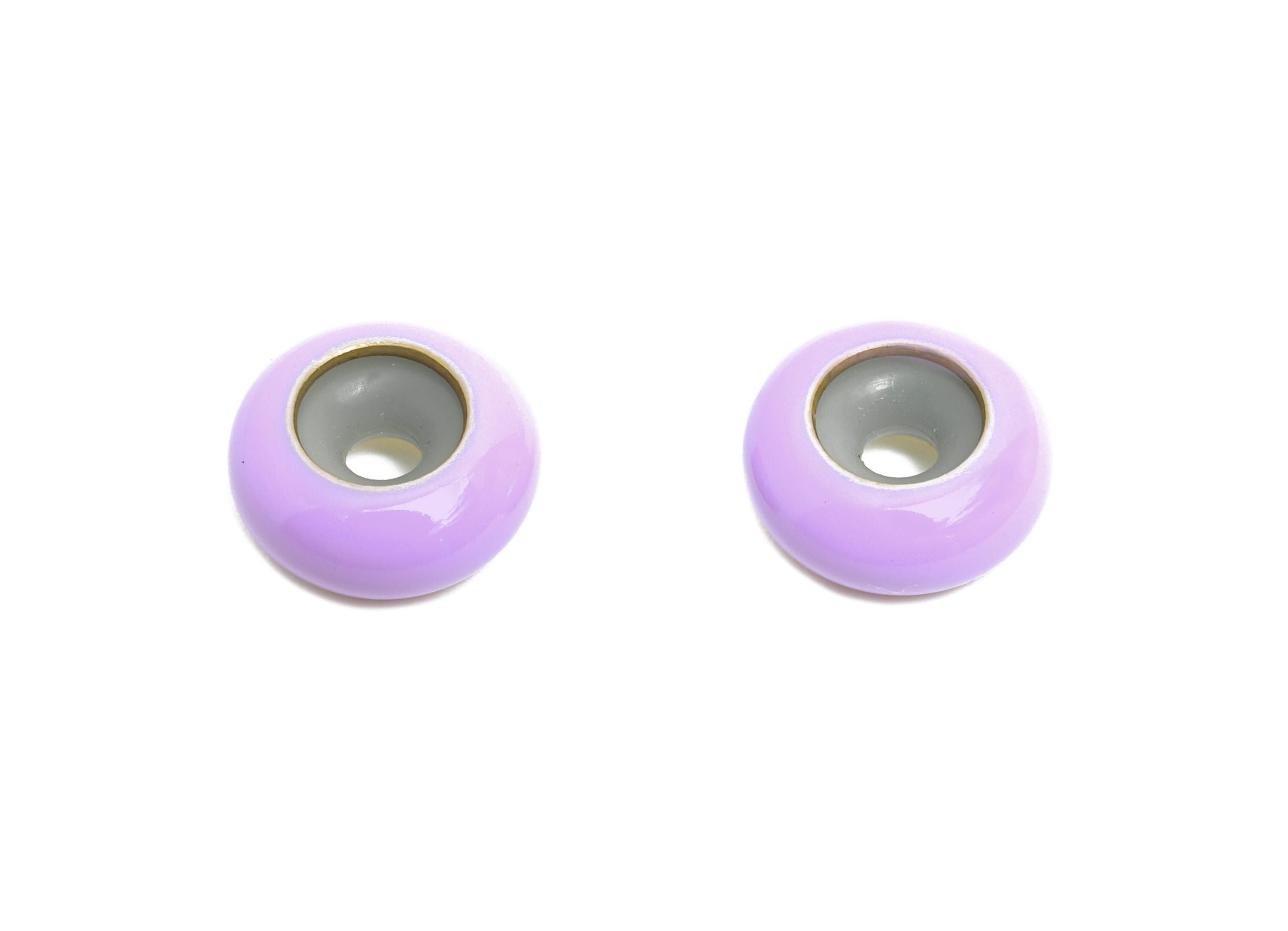 Purple Donut Spacer Bead - Brass Enamel Rubber Bracelet Stopper Bead - Adjustable Rondelle Bead - Silicone Smart Bead - 10x10x4mm -RGP10463I - DOMEDBAZAAR