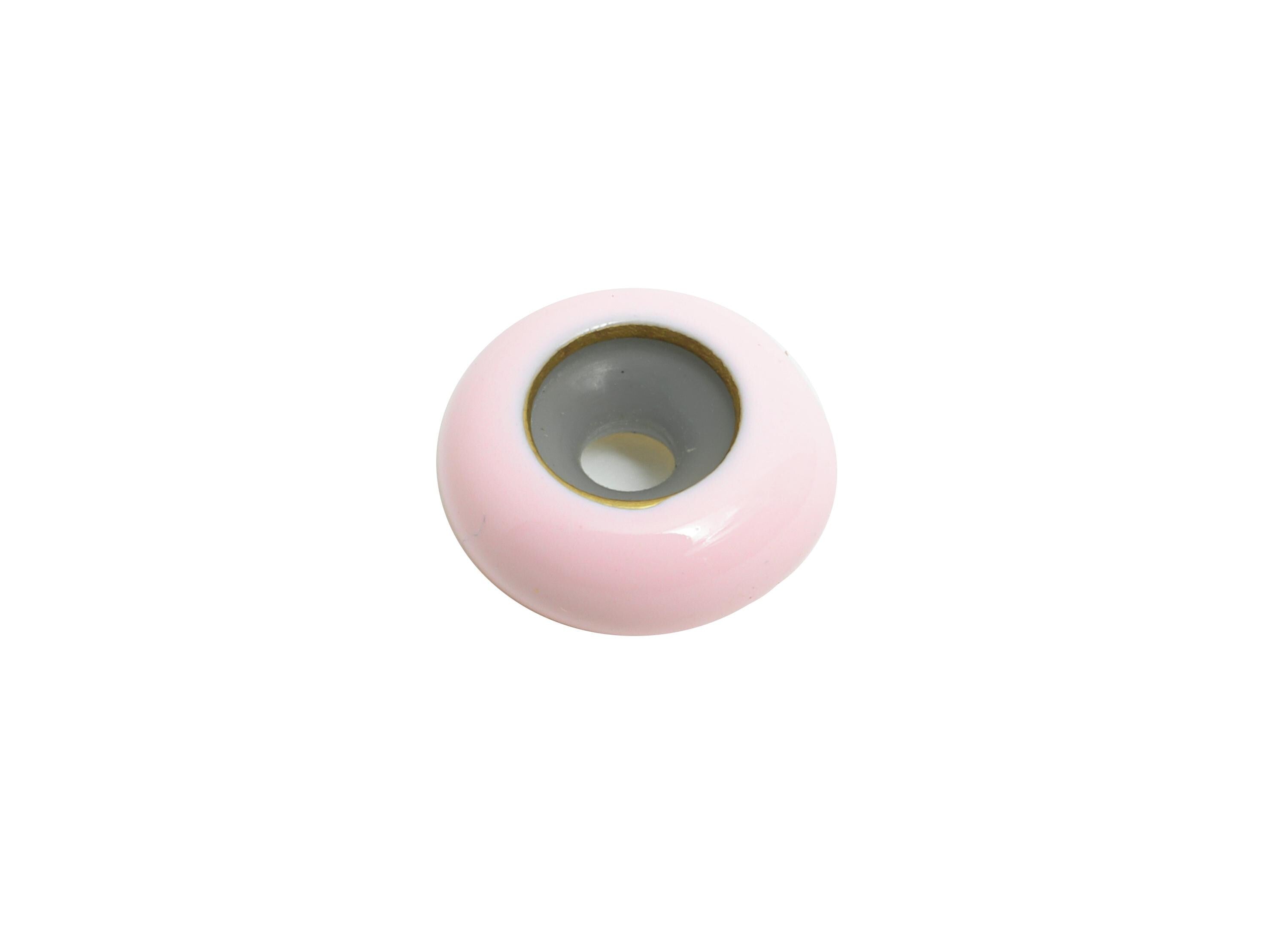 Pink Donut Spacer Bead - Brass Enamel Rubber Bracelet Stopper Beads - Adjustable Rondelle Bead - Silicone Smart Bead - 10x10x4mm - RGP10463B - DOMEDBAZAAR
