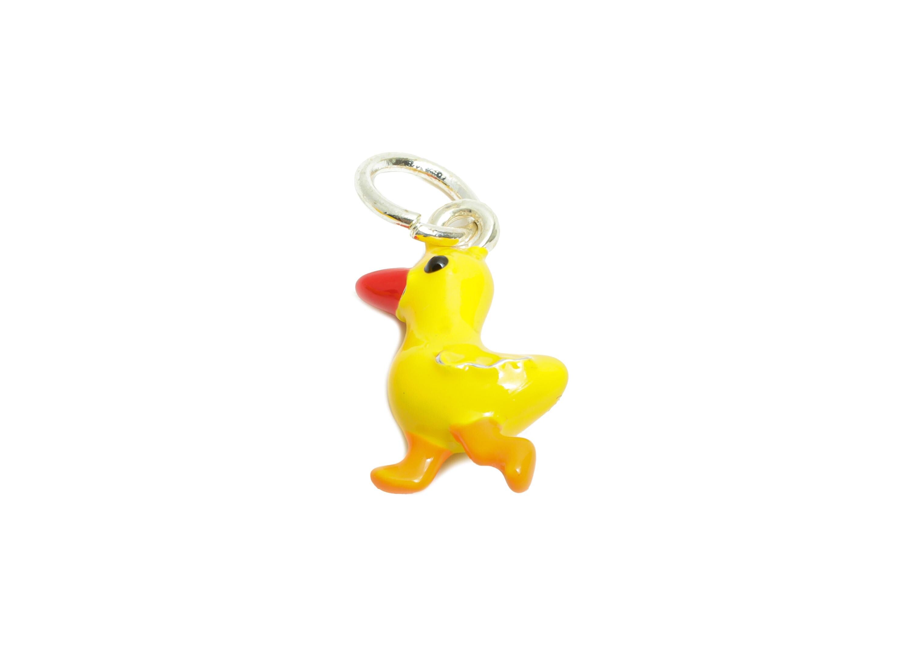 Alloy Duck Charms - Enamel Duck Bracelet Charms - Handmade Alloy Animal Pendant for Kids - Jewelry Accessory DIY - 24.5x10x5.7mm - ZZ2066 - DOMEDBAZAAR