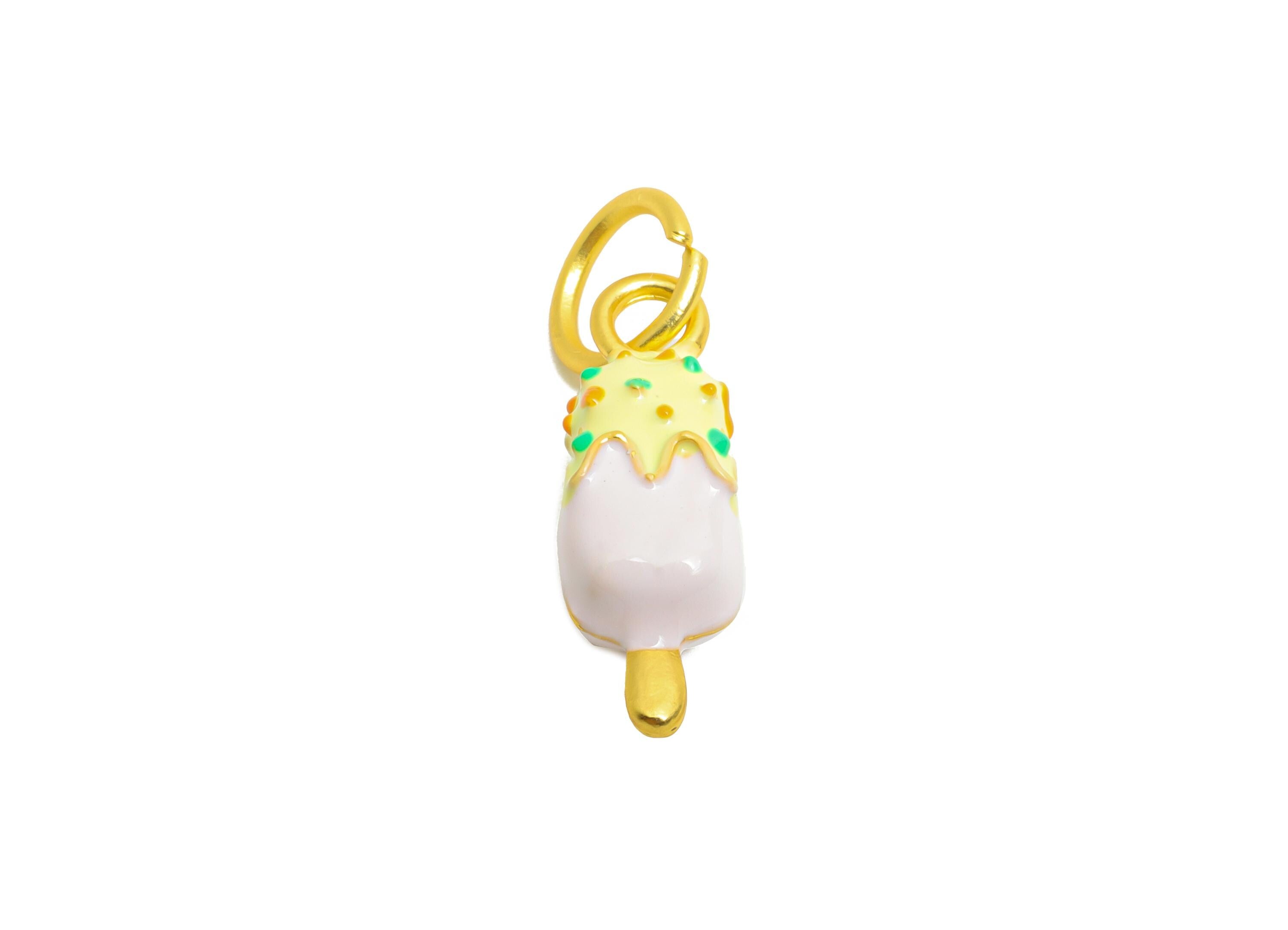 Alloy Ice Cream Bracelet Charms - Colorful Enamel Popsicle Pendant - Dainty Colorful Sprinkles Pendant - Jewelry DIY - 19x6.98x7mm - ZZ2098 - DOMEDBAZAAR