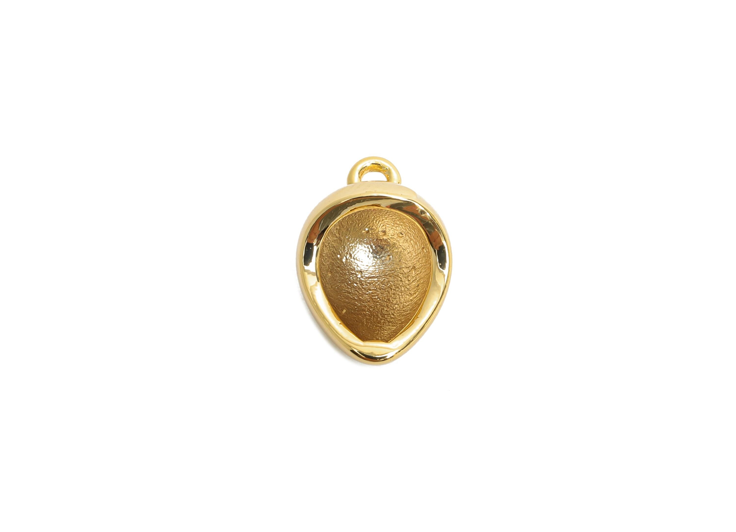 Brass Teardrop Earring Charms - Sleek Gold Cubic Notch Drop Pendant - Jewelry Accessories - 18K Real Gold Plated - 12.4x8.1x6.6mm - RGP9930 - DOMEDBAZAAR