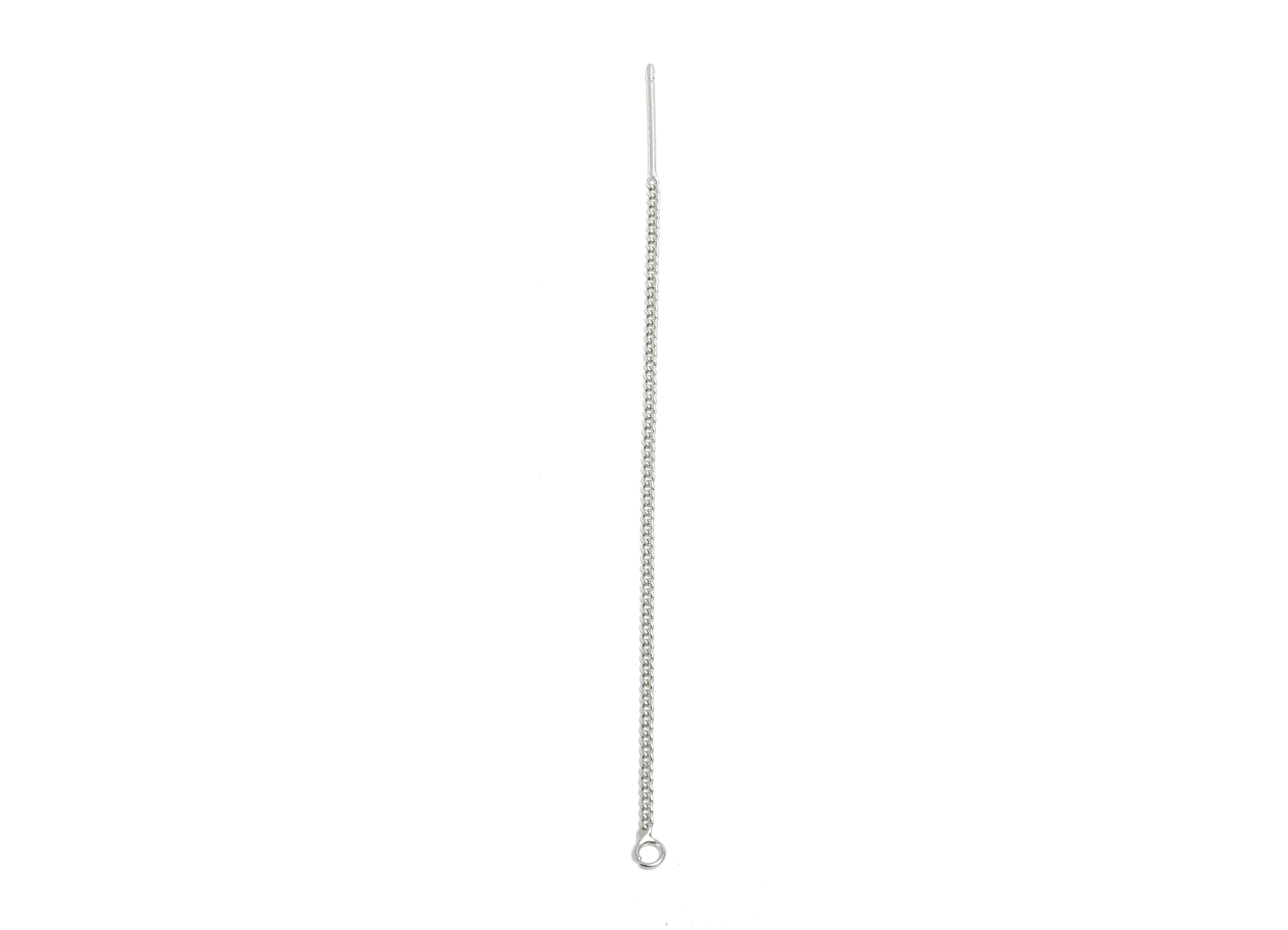 8cm Brass Tassel Earring Wire - Silver Chain Tassel Earring Wire with Loops - Jewelry Accessories DIY - Silver Tone Plated Brass - RGP9955 - DOMEDBAZAAR