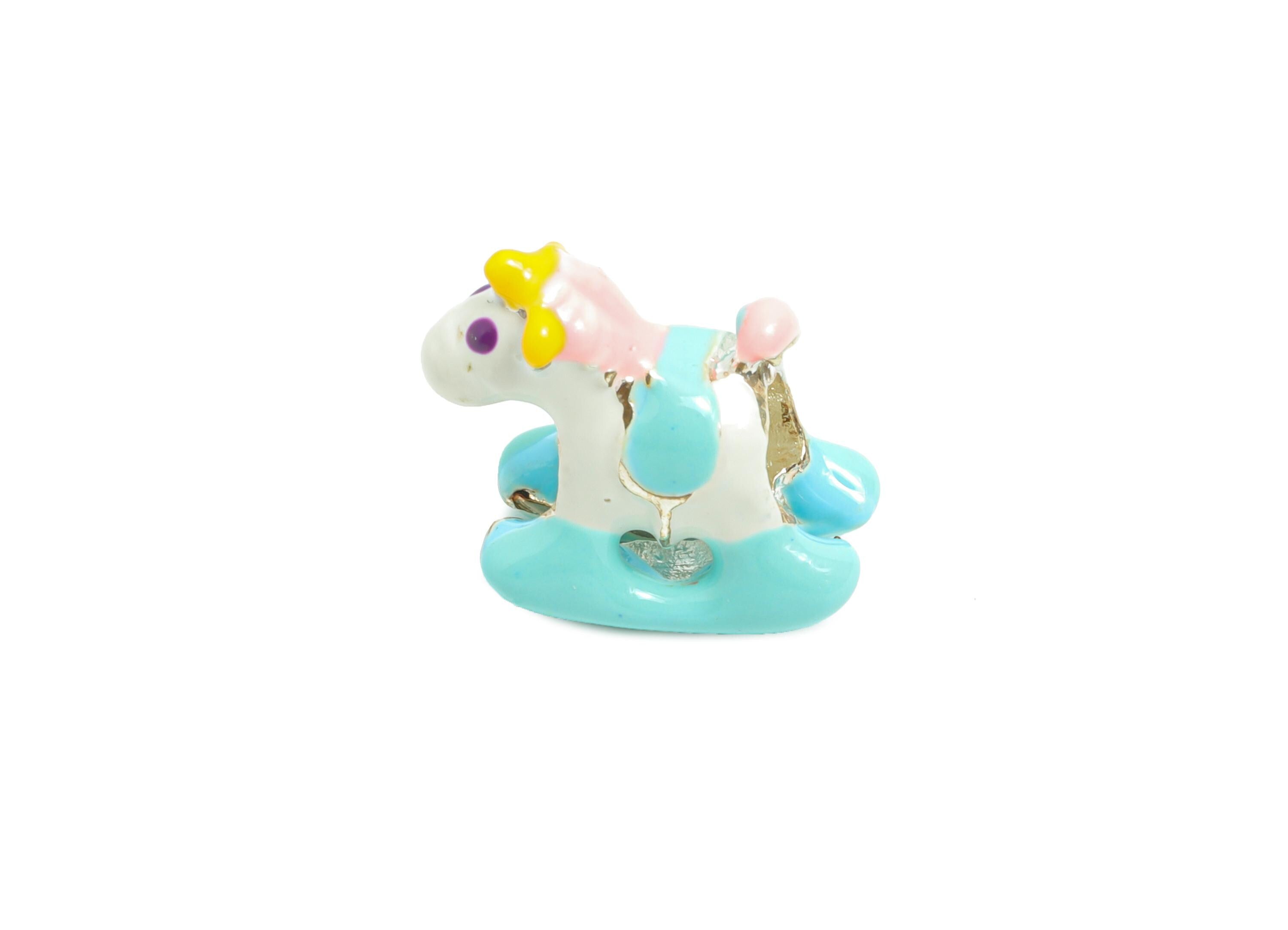 Alloy Unicorn Bead - Enamel Colorful Charm for Bracelet - Cute Cartoon Unicorn Bead - Cute Bead for Bracelet Crafting - 16x12x7mm - ZZ2077 - DOMEDBAZAAR