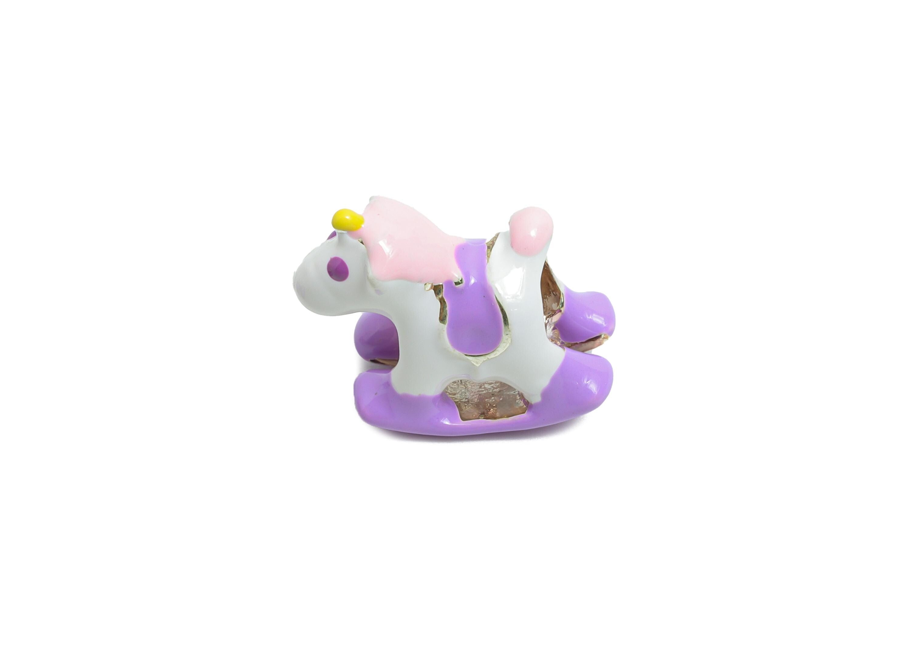 Alloy Unicorn Bead - Enamel Colorful Charm for Bracelet - Cute Cartoon Unicorn Bead - Cute Bead for Bracelet Crafting - 13x12x7.2mm - ZZ2081 - DOMEDBAZAAR