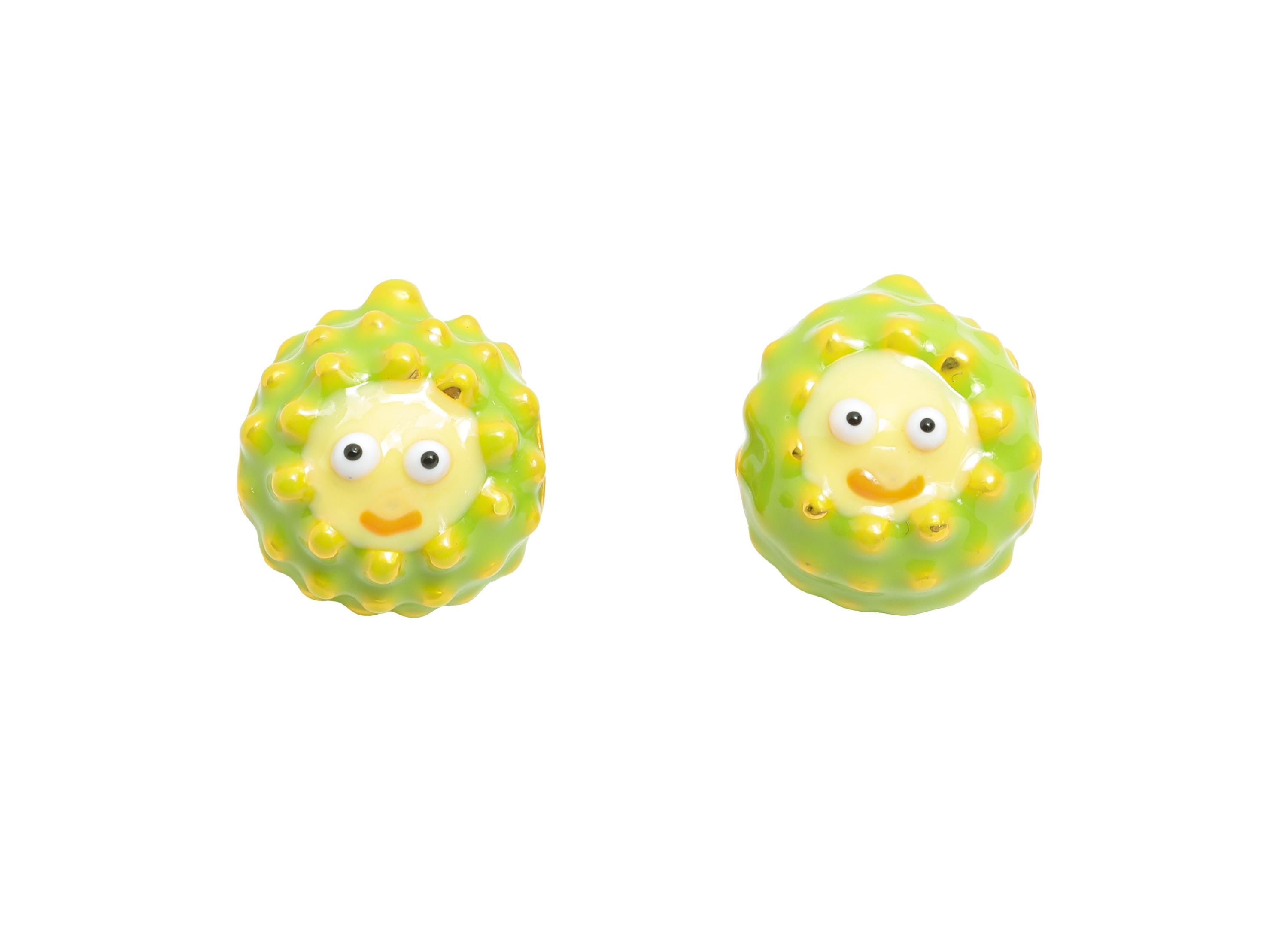 Alloy Cartoon Spacer Beads - Enamel Smile Face Bracelet Bead - Fun Alloy Bracelet Charms - Jewelry Accessory DIY - 12.7x14x11.5mm - ZZ2054 - DOMEDBAZAAR
