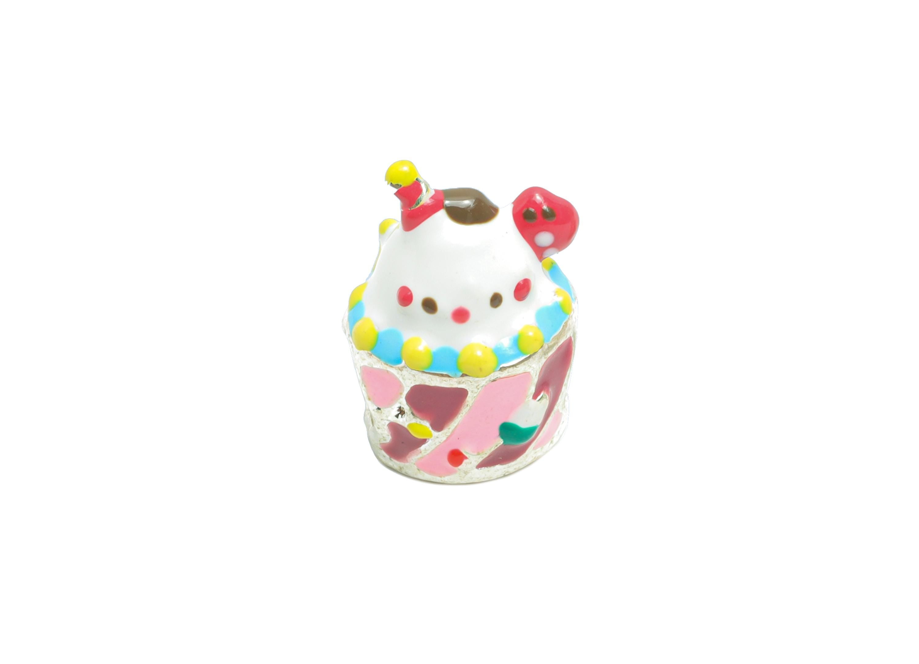 Alloy Cupcake Spacer Beads - Colorful Enamel Bracelet Beads - Refined Alloy Sweet Charms - Jewelry Accessory DIY - 14.9x10x9.8mm - ZZ2061 - DOMEDBAZAAR