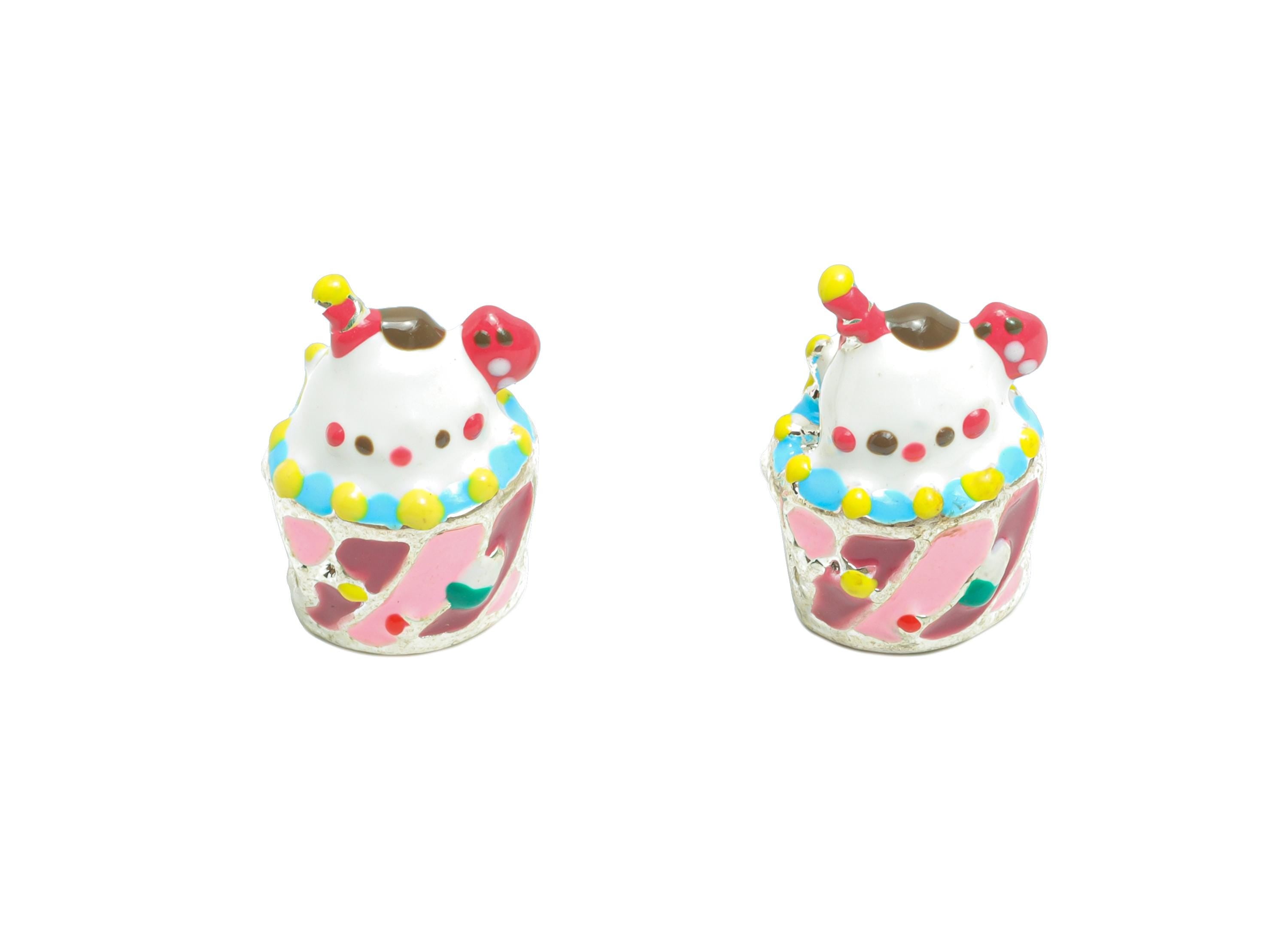 Alloy Cupcake Spacer Beads - Colorful Enamel Bracelet Beads - Refined Alloy Sweet Charms - Jewelry Accessory DIY - 14.9x10x9.8mm - ZZ2061 - DOMEDBAZAAR