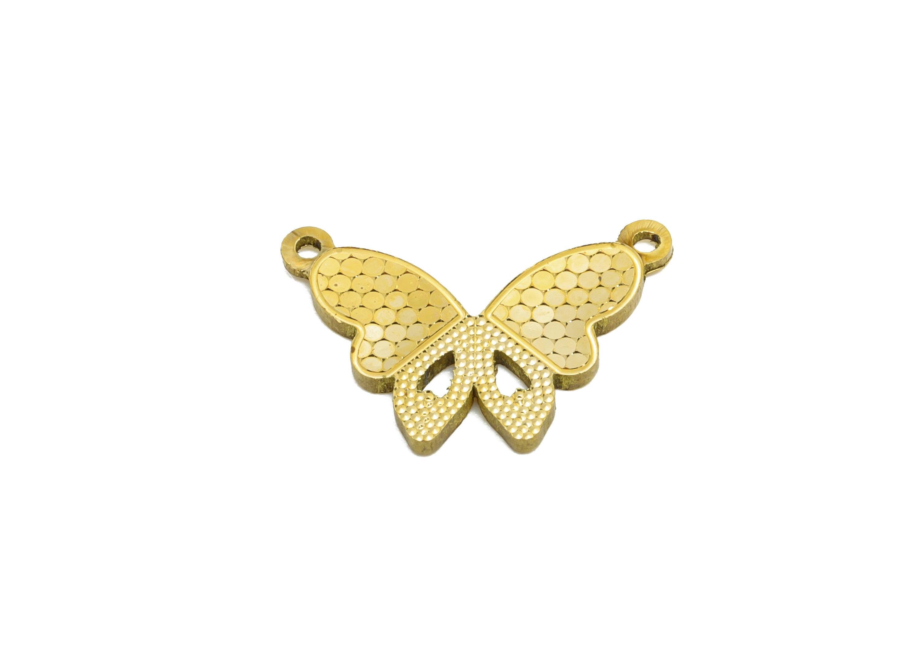 Butterfly Earring Pendant - Raw Brass Textured Butterfly Pendant - Elegant For Necklace - Textured Laser Cut - 17x11x1.2mm - PP11161 - DOMEDBAZAAR
