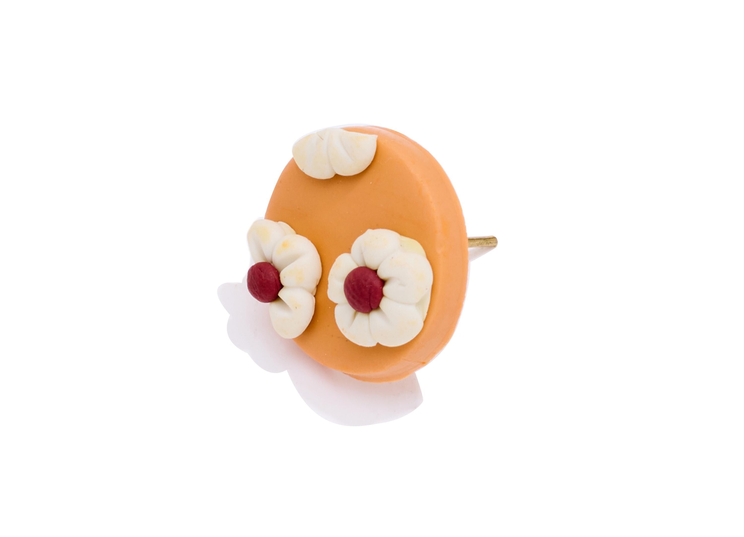 Floral Polymer Clay Earring Stud - Artistic Lightweight Polymer Clay Earring Post - Modern Polymer Clay Jewelry - 16x16x5.75mm - PC2351 - DOMEDBAZAAR