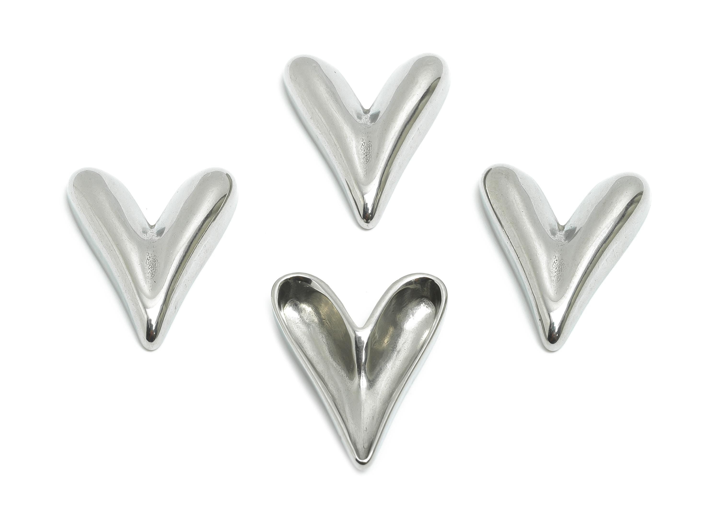 Stainless Steel Heart Charms - Minimalist Heart Charm - Sleek Heart Jewelry Piece - Abstract Heart Shape Jewelry - 23x18x4.73mm - SS2068 - DOMEDBAZAAR