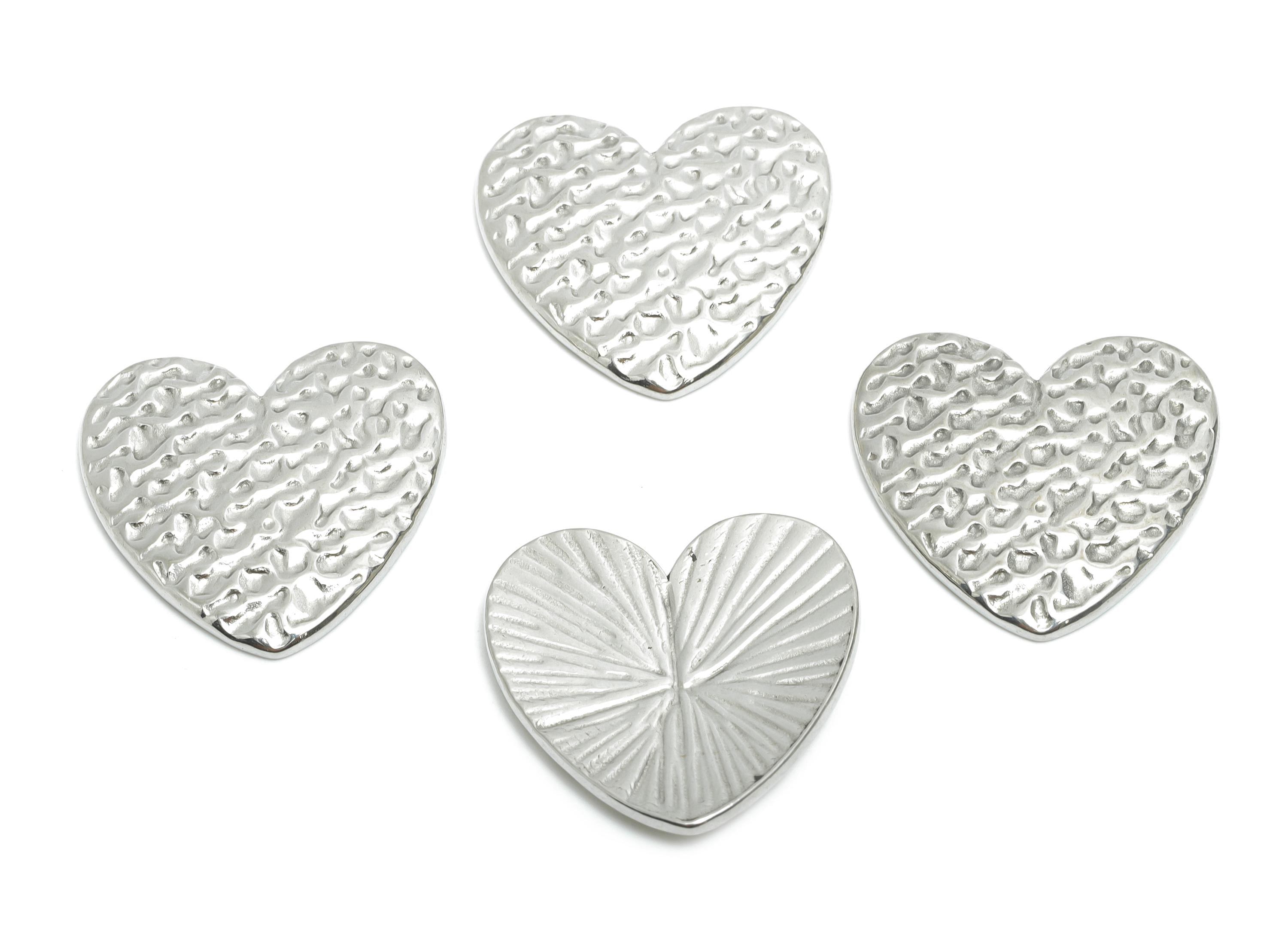 Stainless Steel Heart Charms - Textured Heart Charm - Modern Heart Jewelry Piece - Abstract Heart Shape Jewelry - 21x22x2.46mm - SS2064 - DOMEDBAZAAR