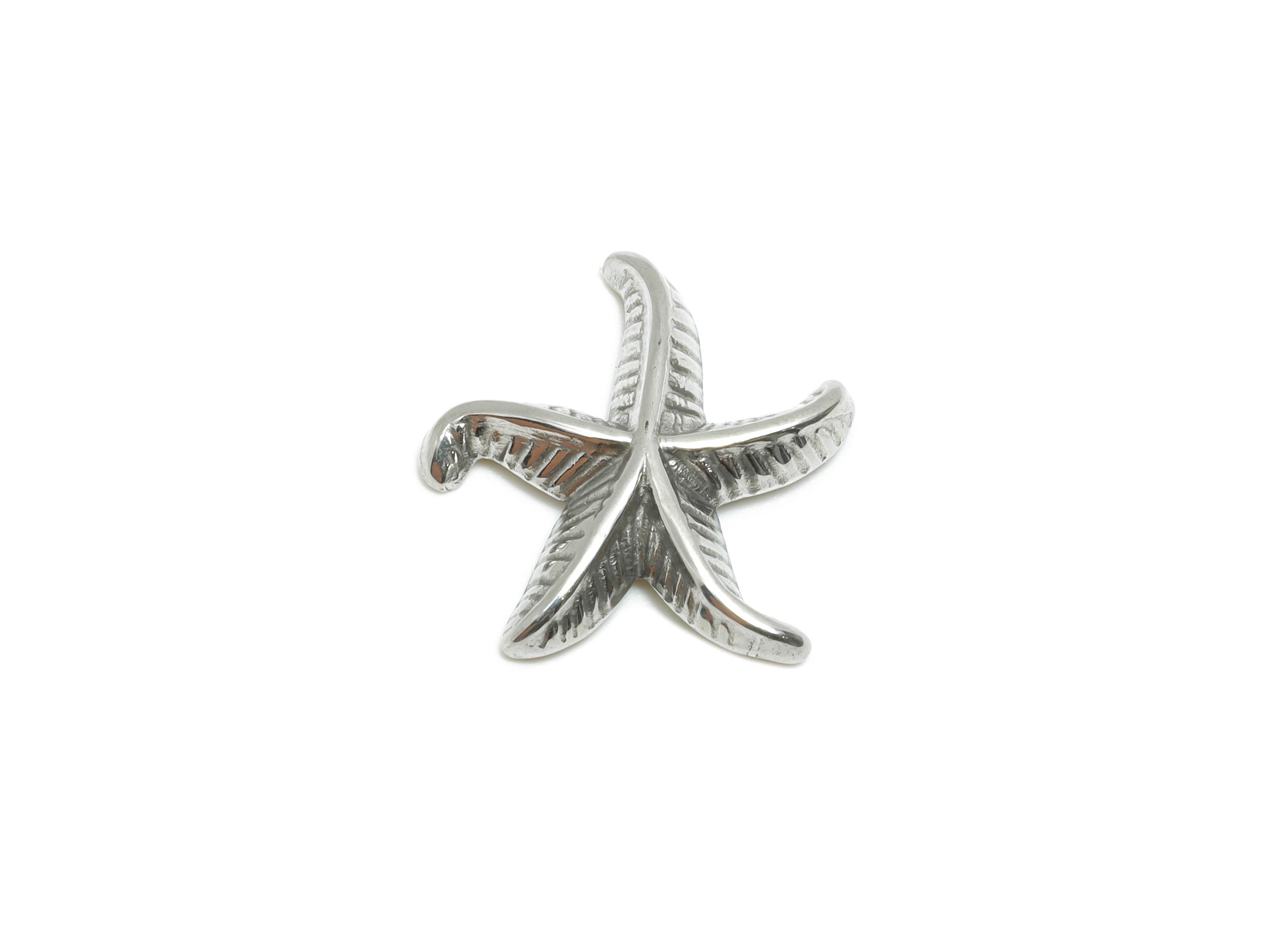 Stainless Steel Starfish Charms - Metallic Marine Starfish Design - 304 Stainless Steel - Sea Life Jewelry Making - 13.8x13.78x2mm - SS1993 - DOMEDBAZAAR