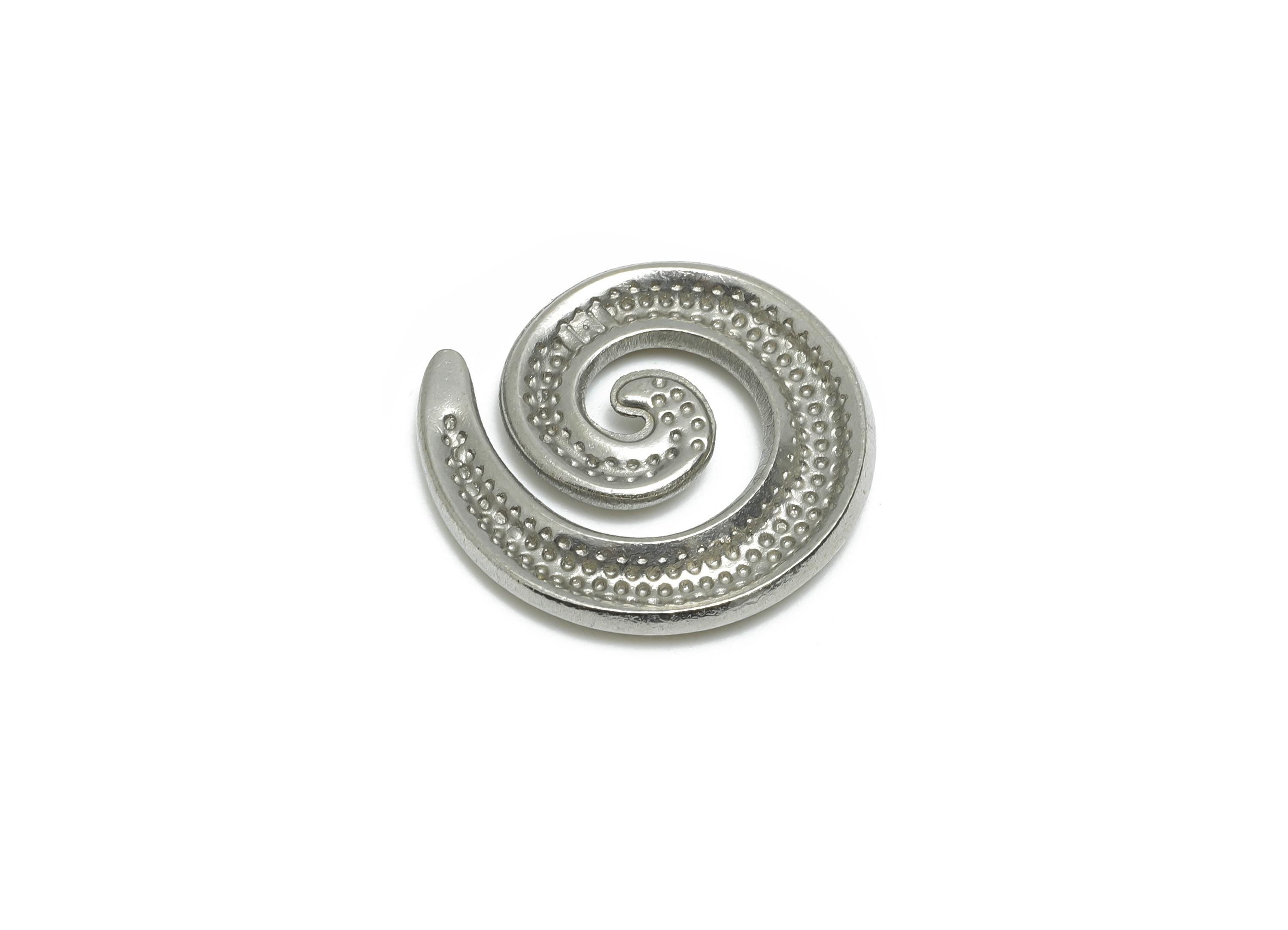 Stainless Steel Snail Charm - Steel Minimalist Swirl Jewelry - Bohemian Abstract Spiral Charm - Stainless Steel Jewelry - 19x18x2mm - SS2062 - DOMEDBAZAAR