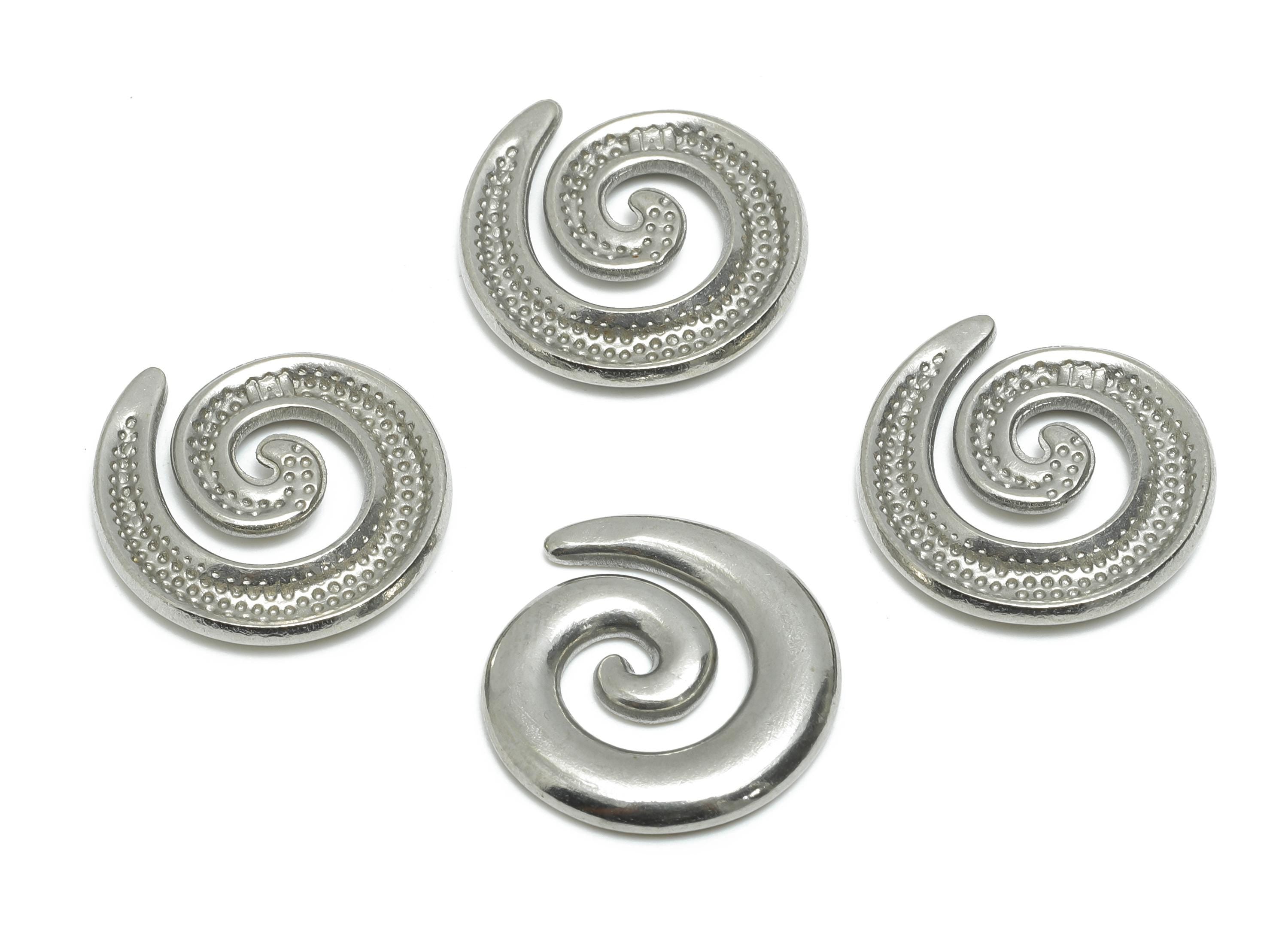 Stainless Steel Snail Charm - Steel Minimalist Swirl Jewelry - Bohemian Abstract Spiral Charm - Stainless Steel Jewelry - 19x18x2mm - SS2062 - DOMEDBAZAAR