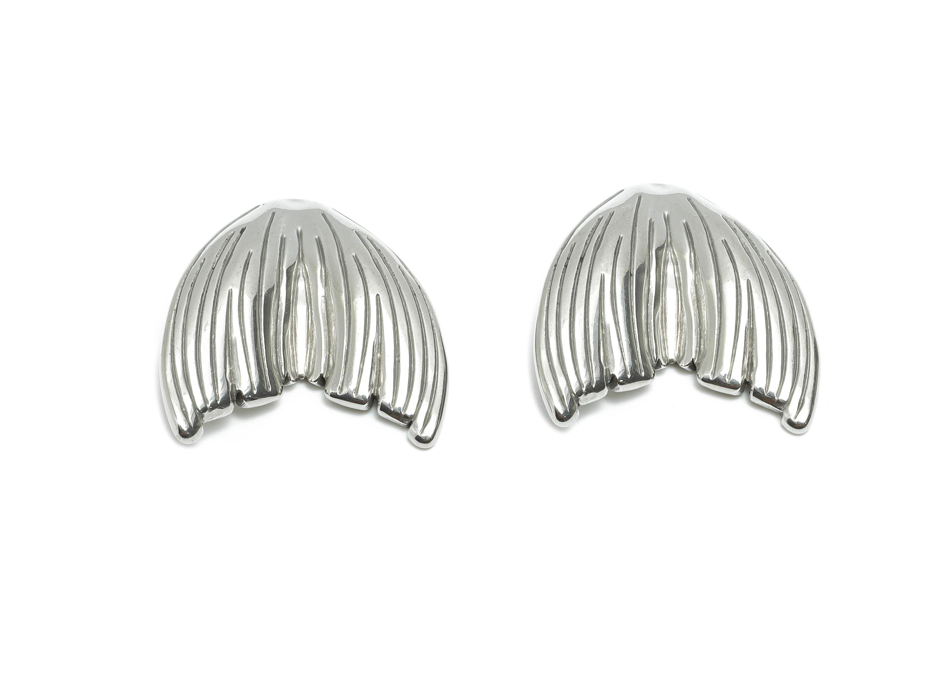 Stainless Steel Whale Tail Charm - Silver Textured Marine Charms - Minimalist Whale Tail Jewelry - Steel Accessory - 27x25x4.46mm - SS2063 - DOMEDBAZAAR