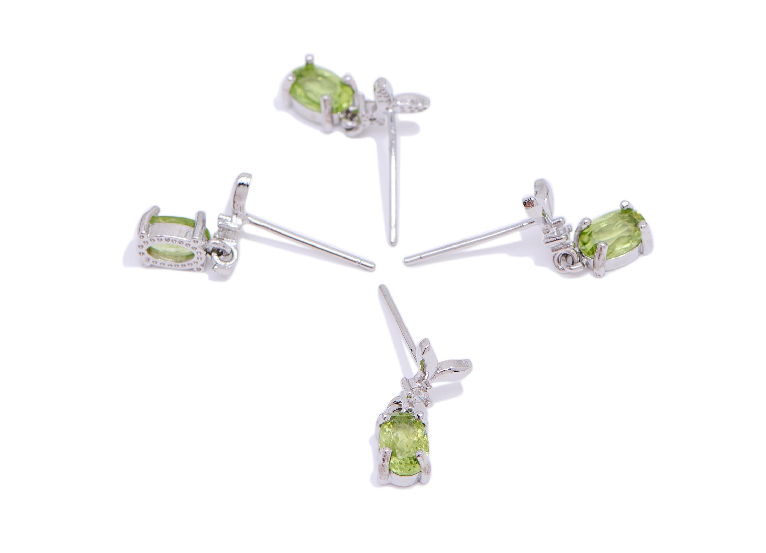 Olivine Whale Tail Earring Stud - Brass Zircon Sparking Dangle Earring Post - Dainty Jewelry Making - White K Plated - 10x8x3mm - NS2610 - DOMEDBAZAAR