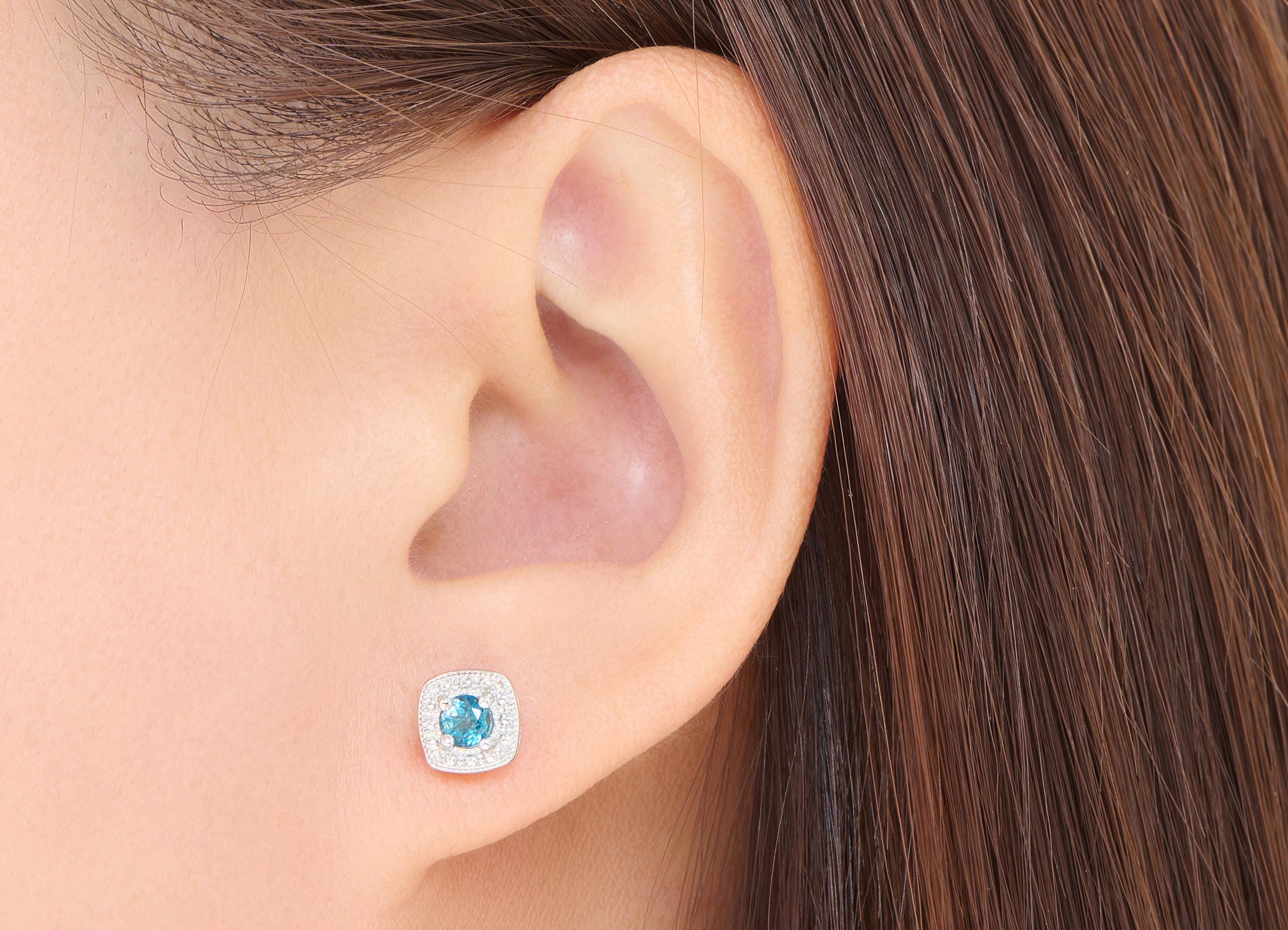 Topaz Brass Square Studs - Textured Faceted Gemstone Posts - Elegant Jewelry Making - Silver Stud - White K Plated - 8.7x7.5x4.7mm - NS2663 - DOMEDBAZAAR