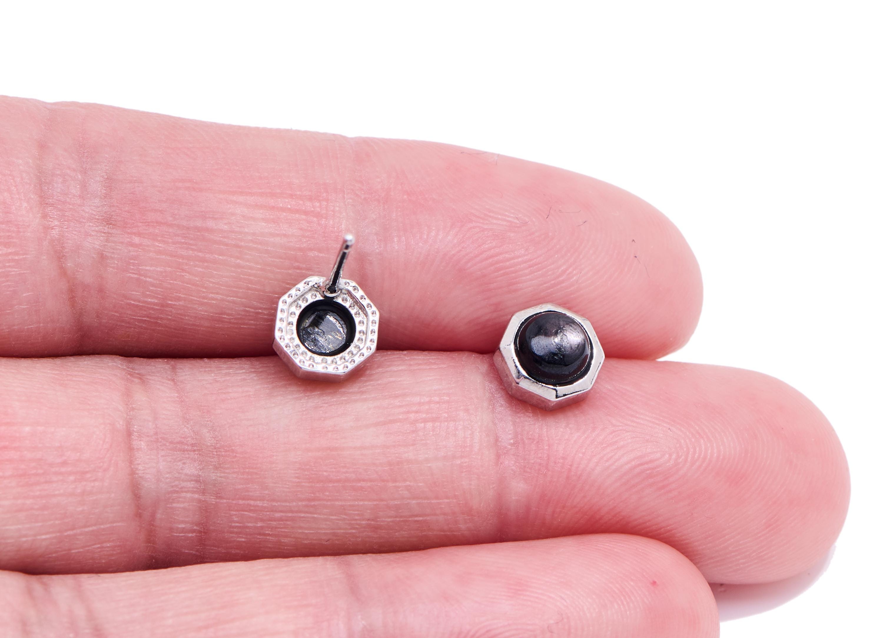 Gold Luck Brass Geometric Stud - Refined Gemstone Earring Post - Minimalist Jewelry Making - Silver Stud - White K Plated - 7x7x4mm - NS2576 - DOMEDBAZAAR