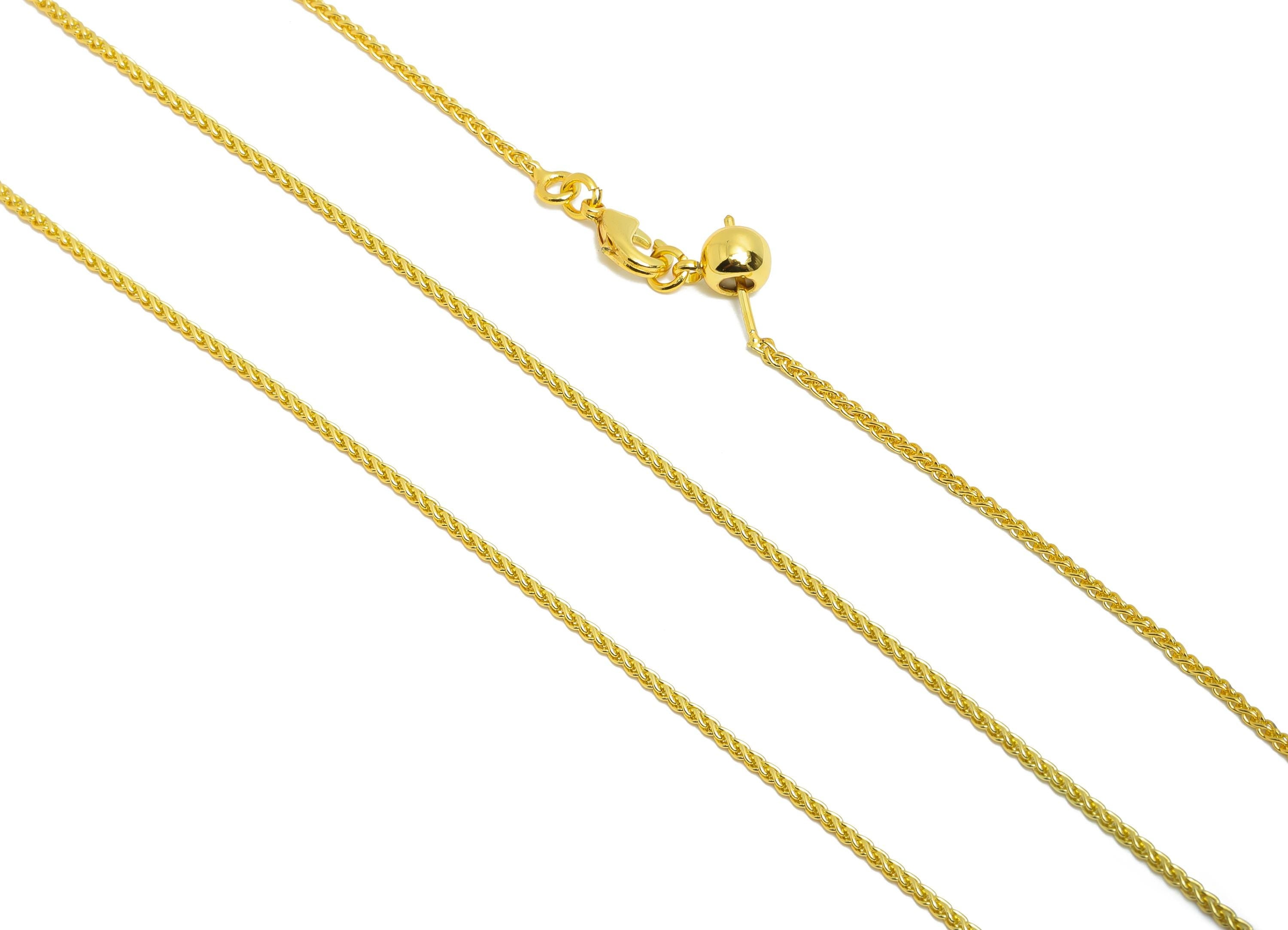 Gold Brass Stopper Necklace - Brass Lobster Clasp Chain - Sleek Chain Necklace - Modern Gold Chain -  24k Gold Plating - 45x1x1mm -RGP10716 - DOMEDBAZAAR
