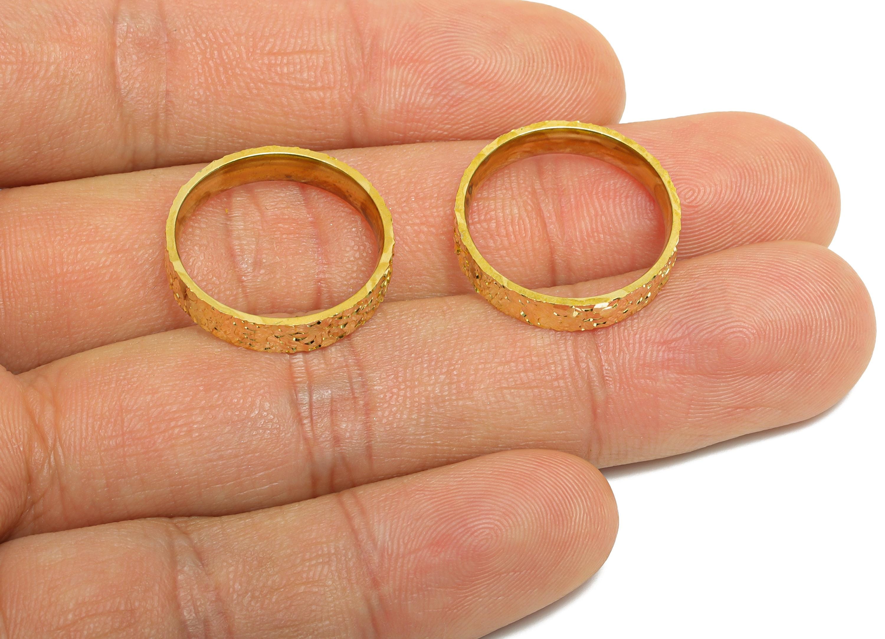 20mm Brass Ring - Raw Brass Textured Wide Ring Jewelry - Minimalist Everyday Wear Ring - Stylish Jewelry Brass - 20.16x20.16x4mm - PP11182-7 - DOMEDBAZAAR
