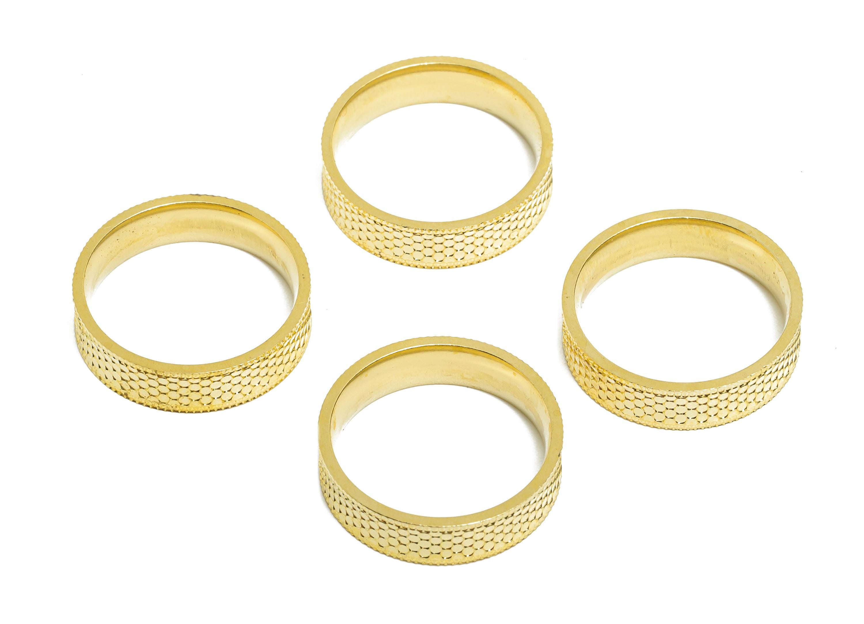 19mm Brass Ring - Raw Brass Textured Wide Ring Jewelry - Sparkling Everyday Wear Ring - Stylish Jewelry Brass - 19.46x19.45x5mm - PP11183-6 - DOMEDBAZAAR