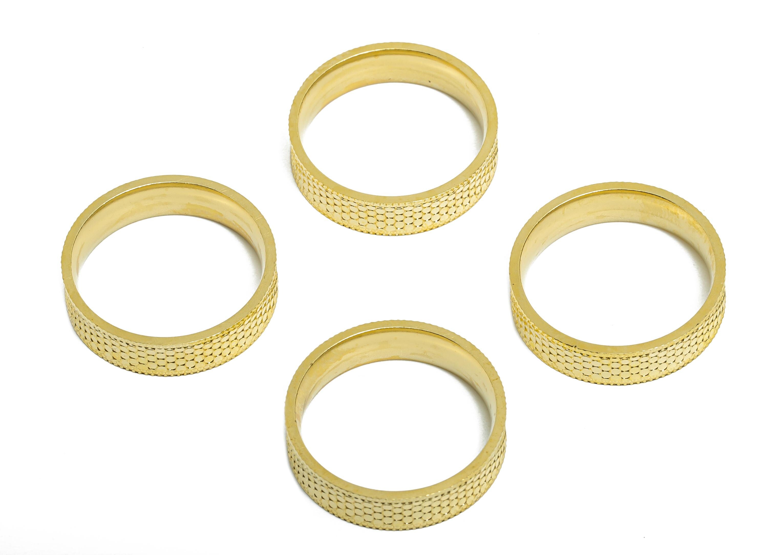 20mm Brass Ring - Raw Brass Textured Wide Ring Jewelry - Sparkling Everyday Wear Ring - Stylish Jewelry Brass - 20.35x20.35x5mm - PP11183-7 - DOMEDBAZAAR