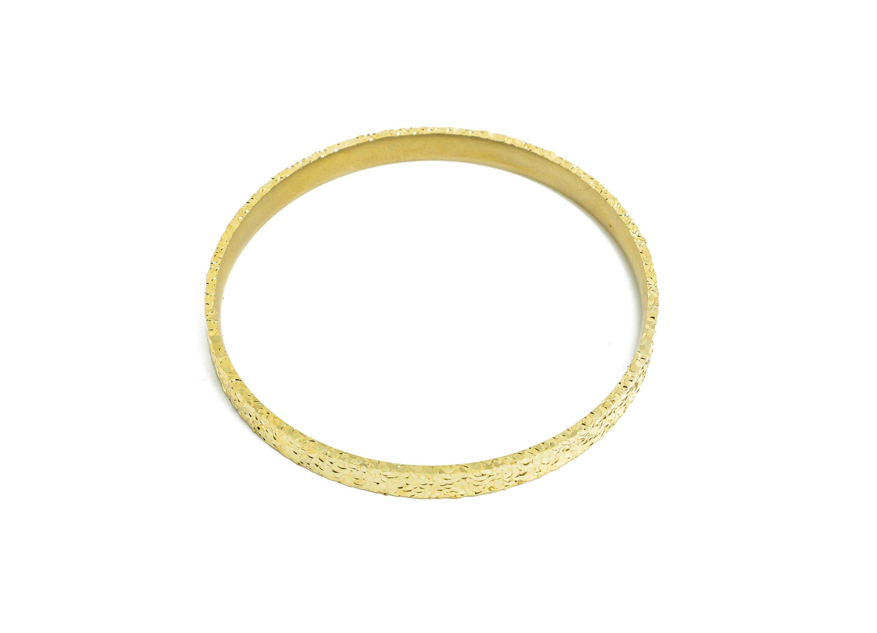 67mm Brass Hoop Bracelet - Raw Brass Textured Wide Bangle - Sparkling Bracelet - Everyday Wear Jewelry - 66.68x66.93x6.08mm - PP11184 - DOMEDBAZAAR