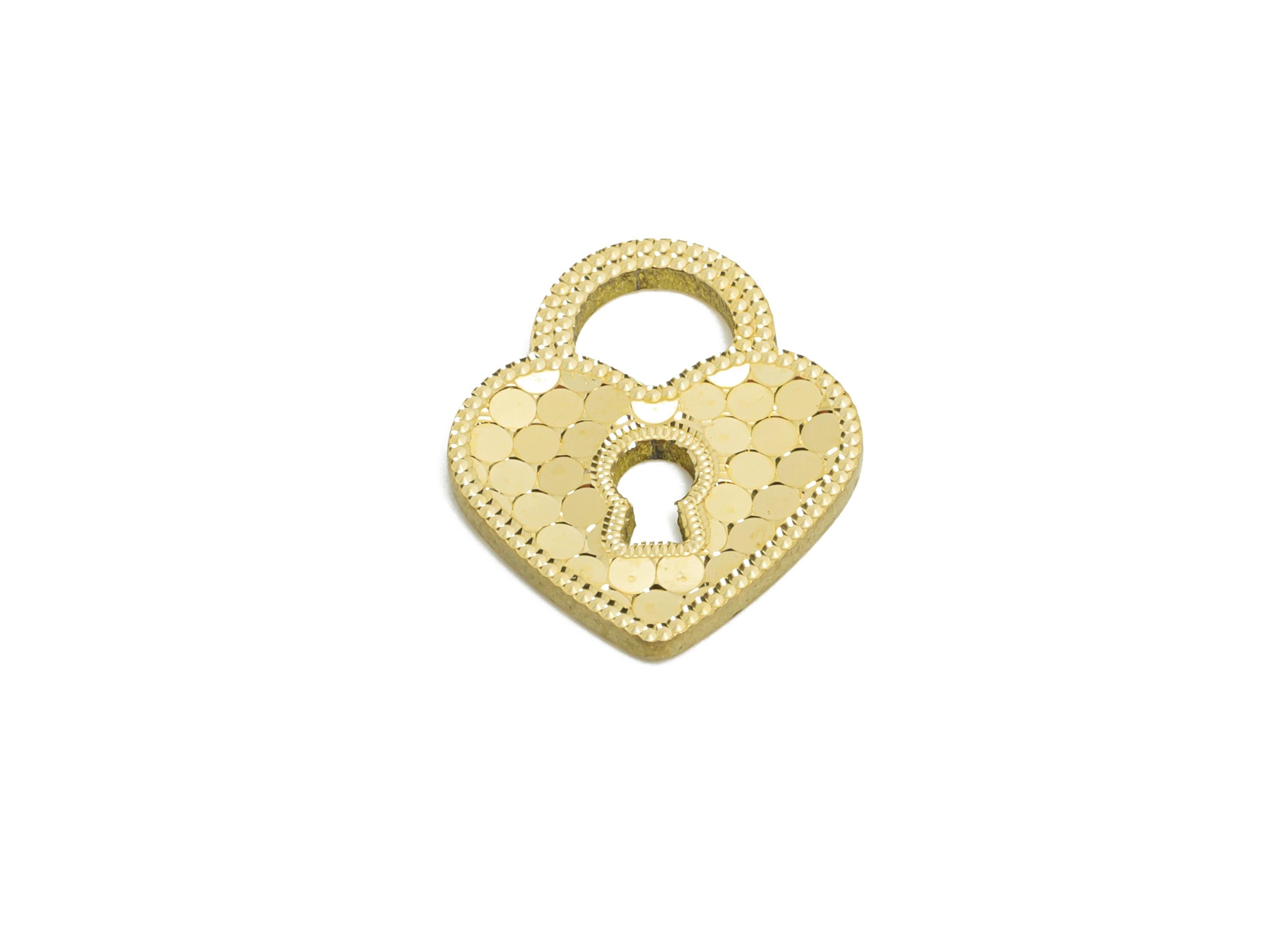 Raw Brass Heart Charms - Brass Heart Lock Charm For Bracelet - Textured Laser Cut Charm - Dainty Boho Chic Pendant - 15x13.1x1mm - PP11180 - DOMEDBAZAAR