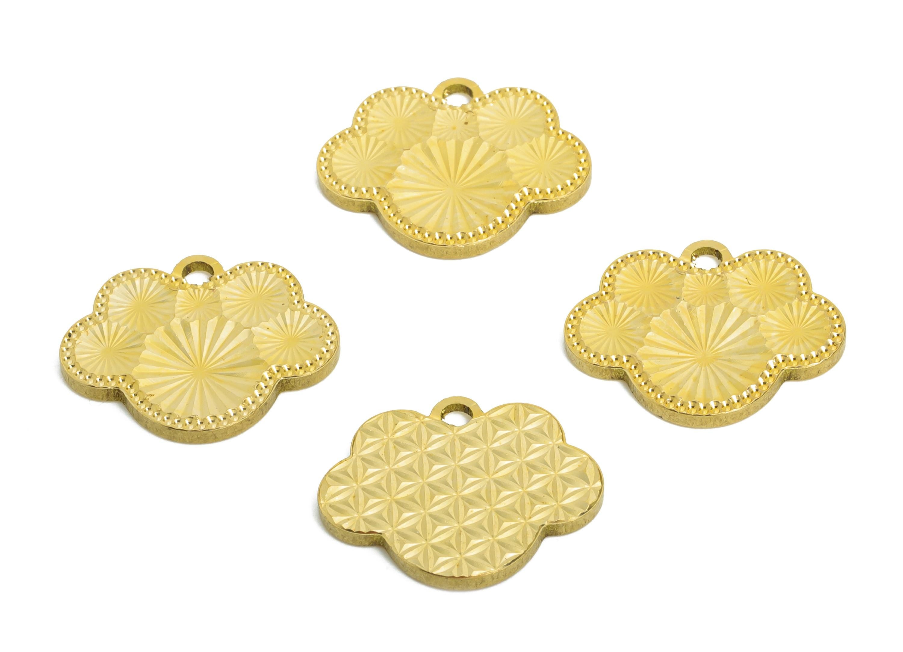 Raw Brass Leaf Charms - Textured Botanical Bracelet Charms - Textured Laser Cut Charm - Dainty Boho Chic Jewelry Making - 15x12x1mm -PP11178 - DOMEDBAZAAR