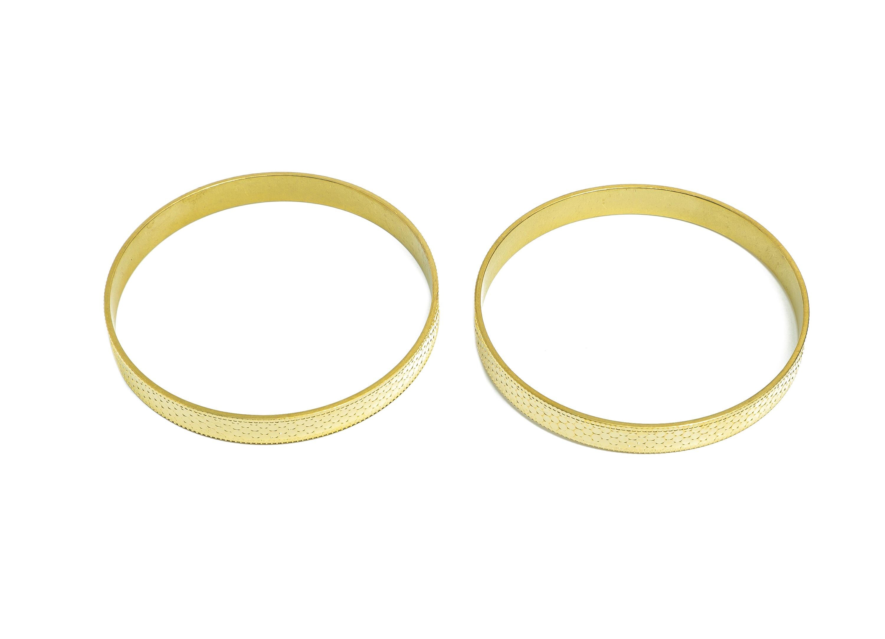 67mm Brass Hoop Bracelet - Raw Brass Textured Wide Bangle - Sparkling Bracelet - Everyday Wear Brass Jewelry - 67.33x67.32x8mm - PP11187 - DOMEDBAZAAR
