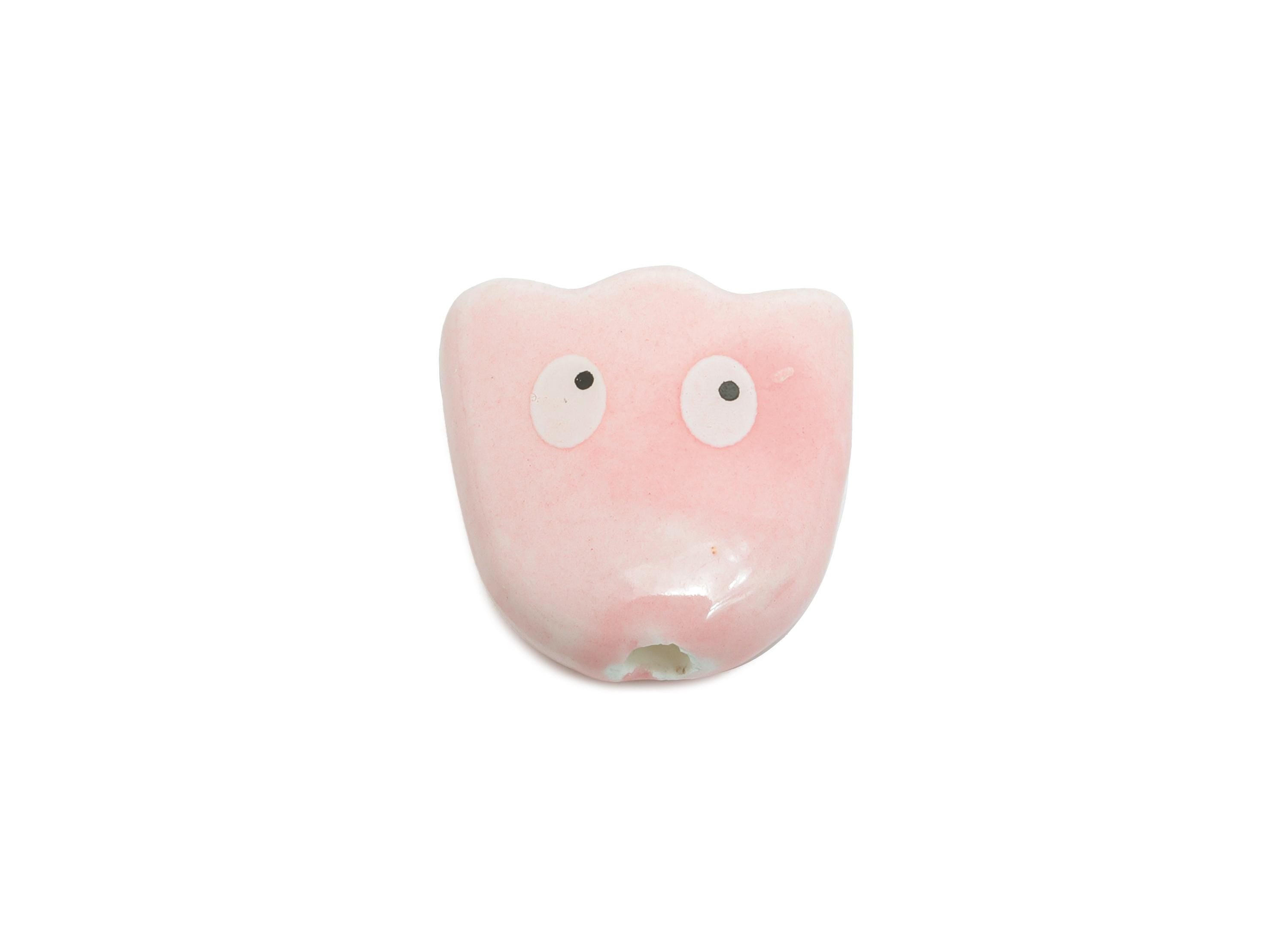 Cute Ghost Ceramic Beads - Colorful Handmade Ghost Bead - Fun Halloween Accessories - Quirky Bead Charms for DIY Jewelry - 15x15x7mm-NS2860E - DOMEDBAZAAR