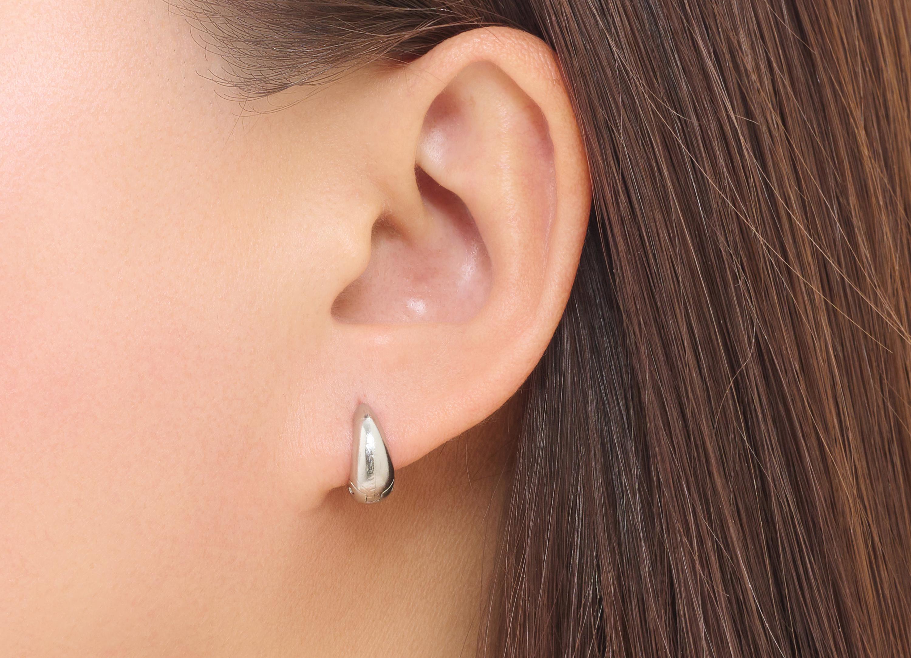 Stainless Steel Round Hoop Earring - Circle Thick Huggie Hoop Earring - Classic Steel Jewelry - Steel Finding - 12.62x13.4x5.84mm - SS1535 - DOMEDBAZAAR