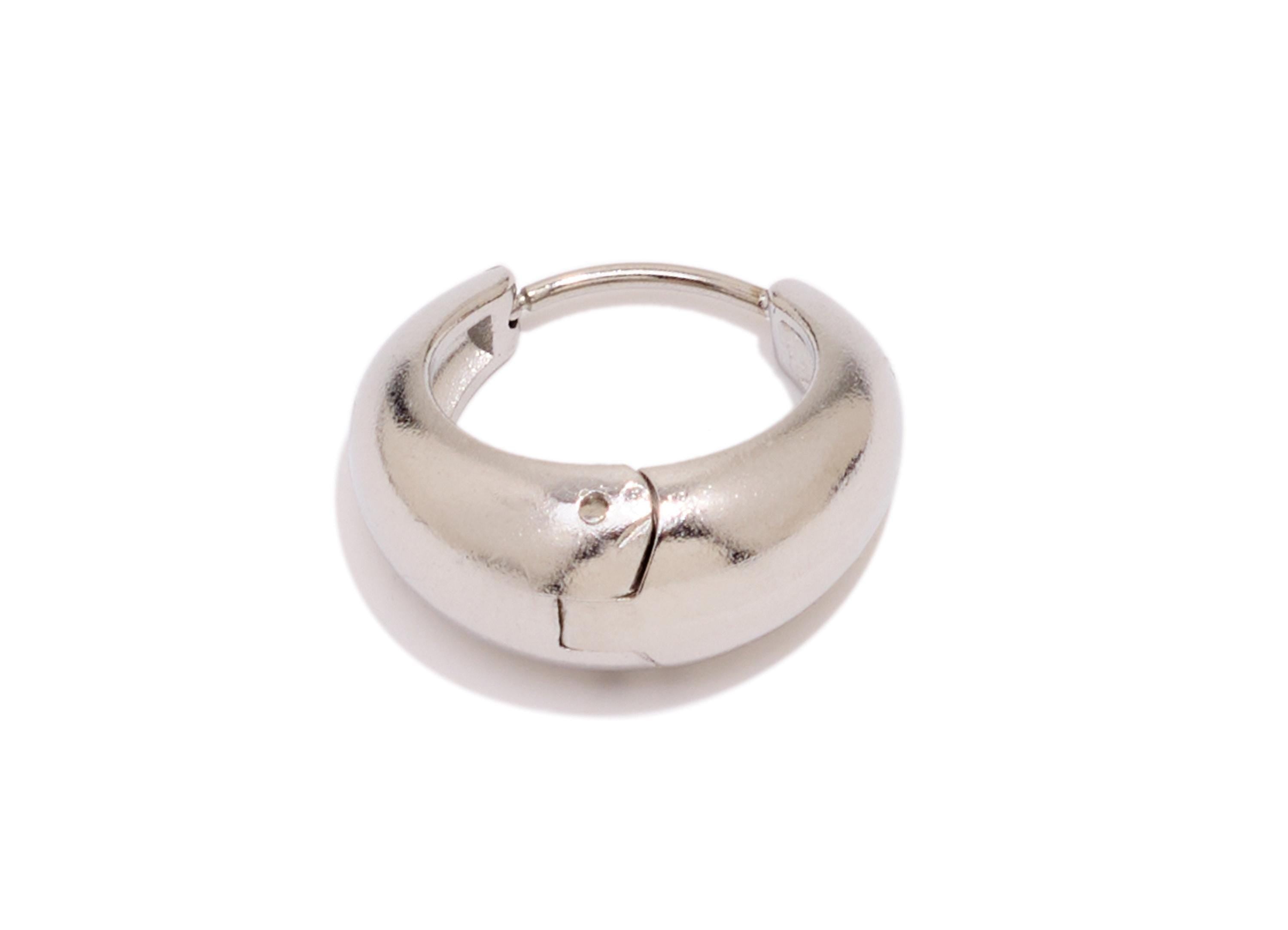 Stainless Steel Round Hoop Earring - Circle Thick Huggie Hoop Earring - Classic Steel Jewelry - Steel Findings - 15.09x16.02x7.7mm -SS1536 - DOMEDBAZAAR