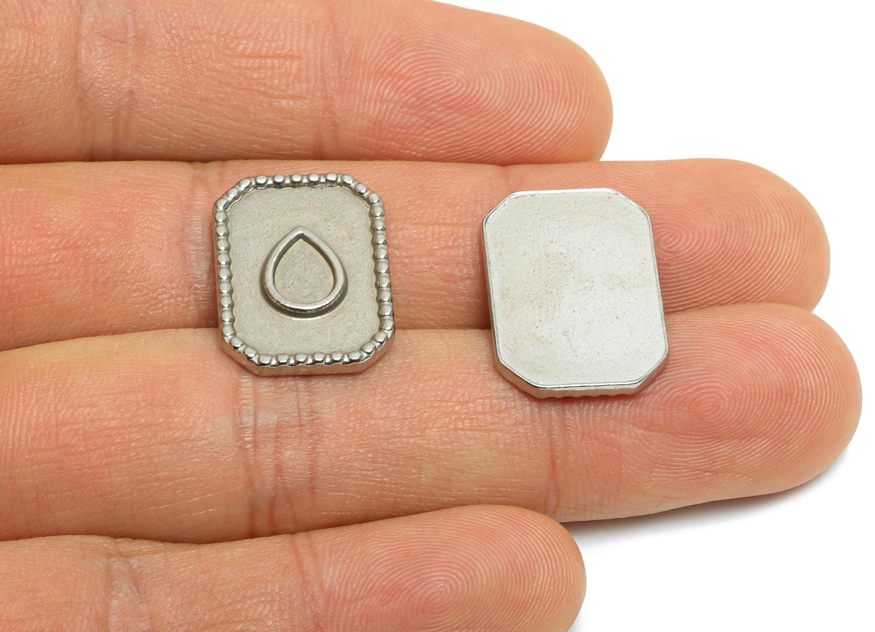 Stainless Steel Teardrop Charm - Vintage Drop Charm - Steel Minimalist Geometry Charm - Stainless Steel Jewelry - 20x14x2.4mm - SS2024 - DOMEDBAZAAR