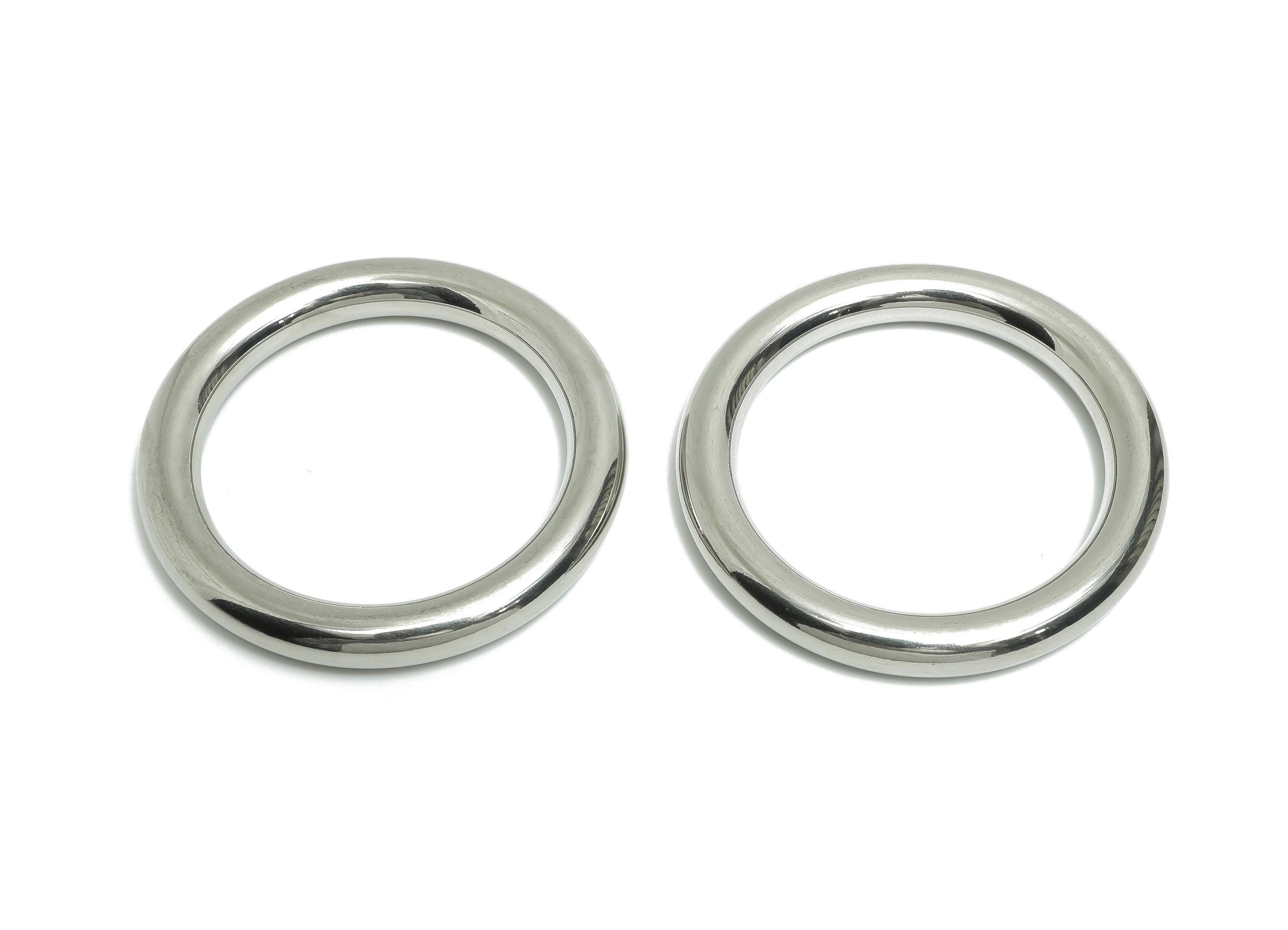 79mm Chunky Steel Bracelet - Smooth Circular Hoop Bangle - Statement Modern Metal Bangle - Thick Silver Jewelry Making - 79x79x10mm - SS1691 - DOMEDBAZAAR