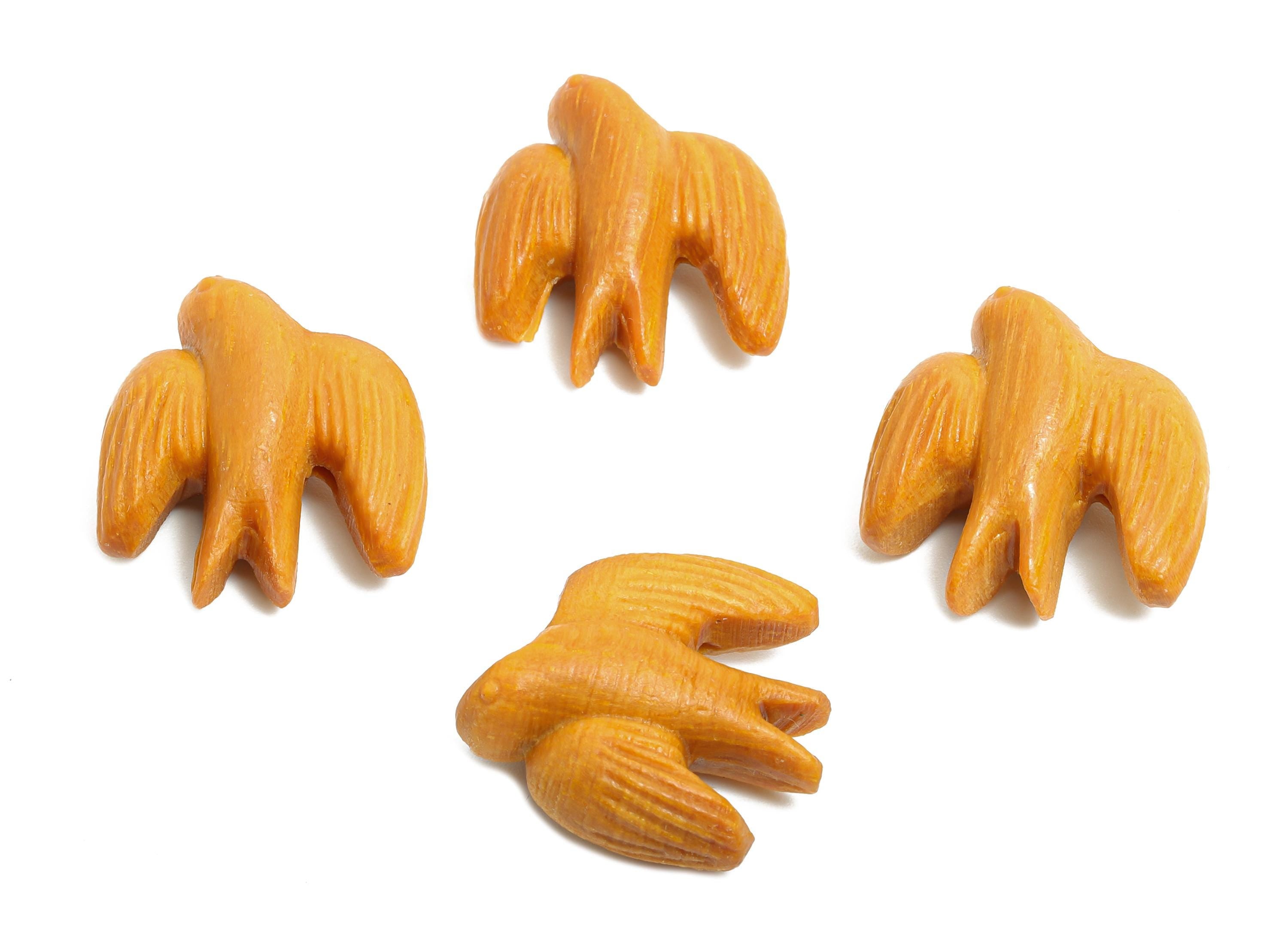 Sandal Wood Pigeon Beads - Handcrafted Crab Beads - DIY Swallow Natural Wood Supplies For Bracelet - Artisan Wood Bead - 21x20x10mm - BB1330 - DOMEDBAZAAR