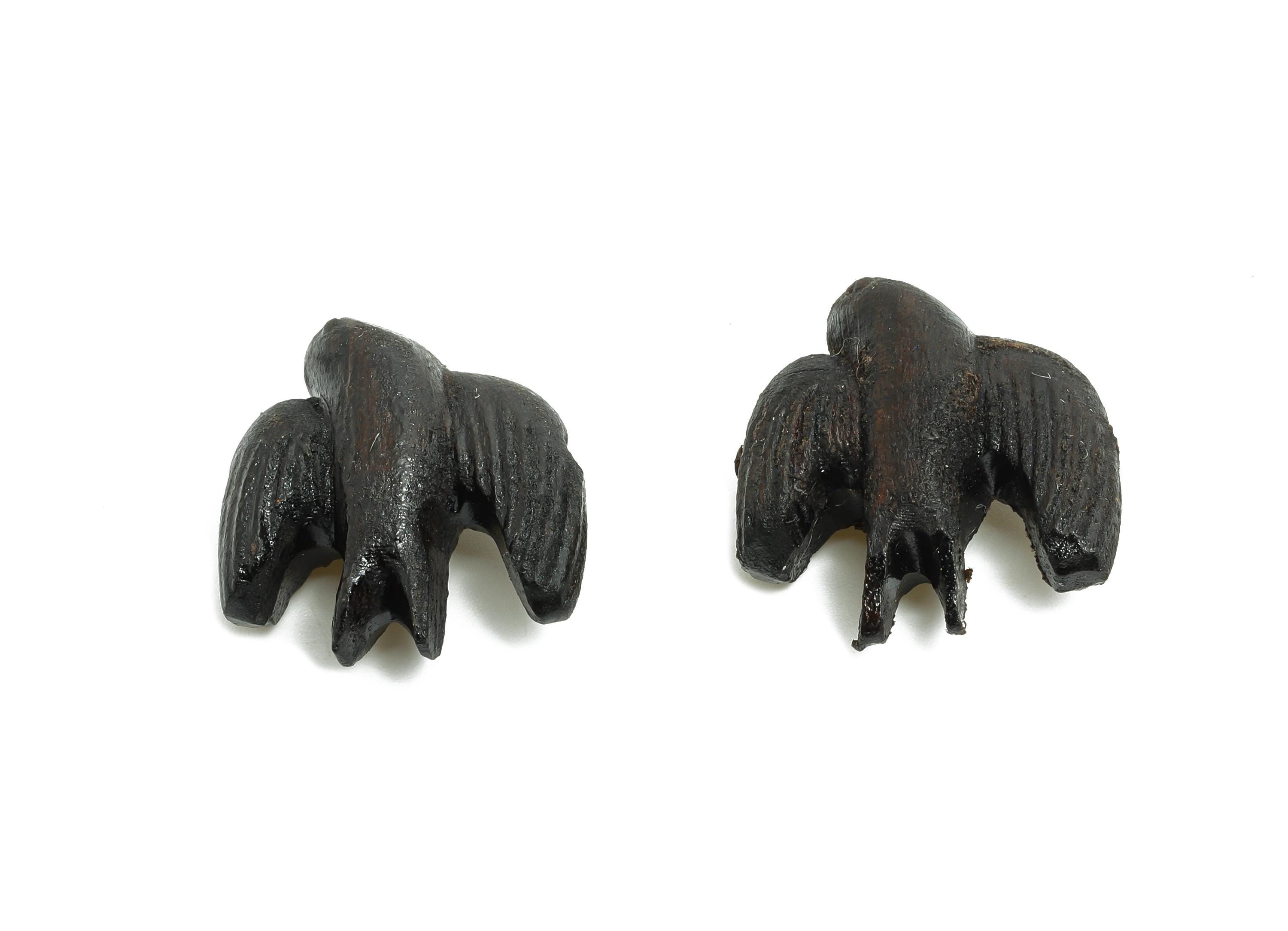 Black Wood Pigeon Beads - Handcrafted Swallow Beads - DIY Jewelry Natural Wood Supplies For Bracelet - Artisan Wood Bead - 19x18x8mm -BB1324 - DOMEDBAZAAR