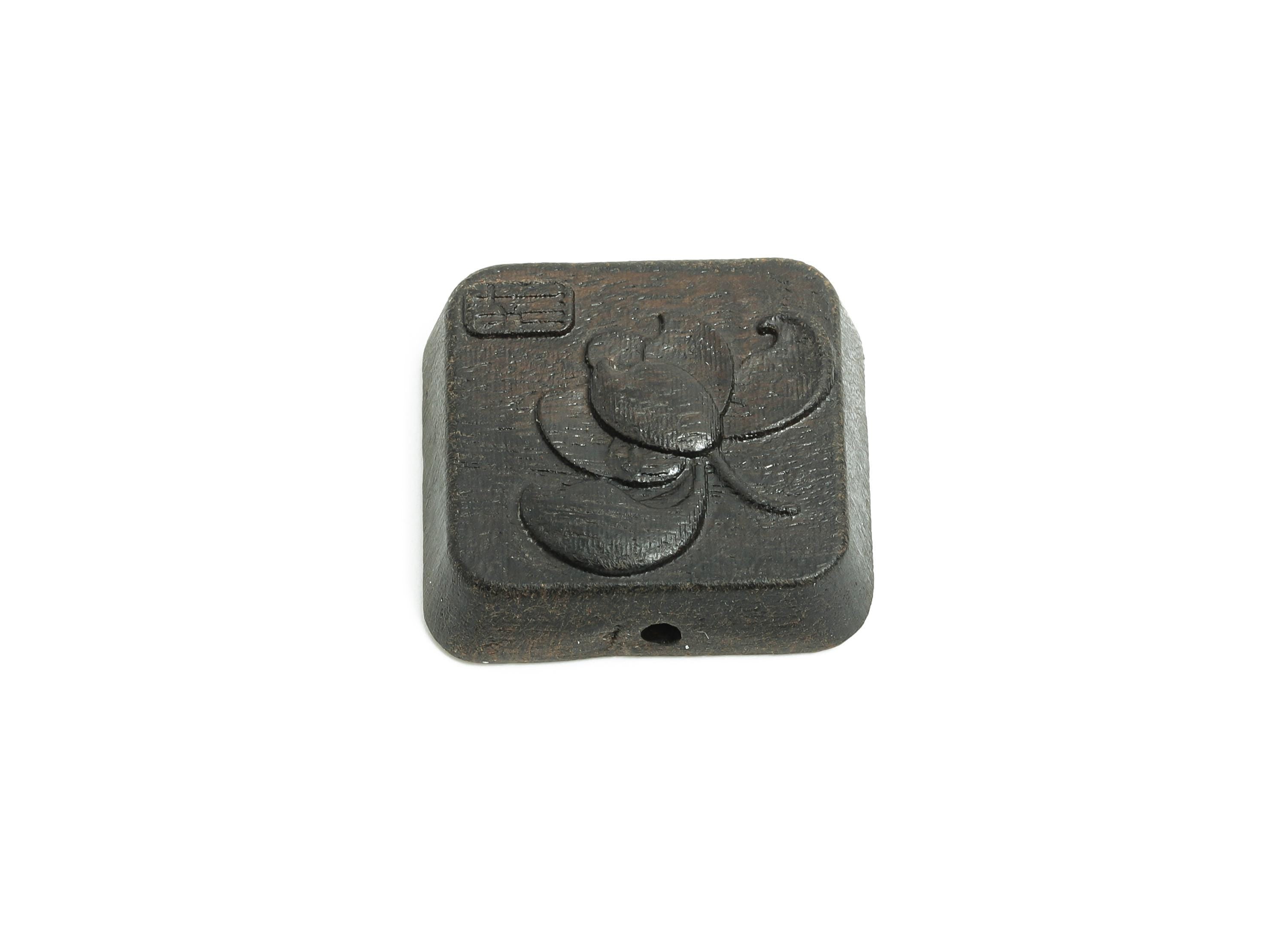 Black Wood Lotus Bead - Handcrafted Square Lotus Bead - DIY Jewelry Natural Wood Supplies For Bracelet - Artisan Wood - 21x22x6mm - BB1317 - DOMEDBAZAAR