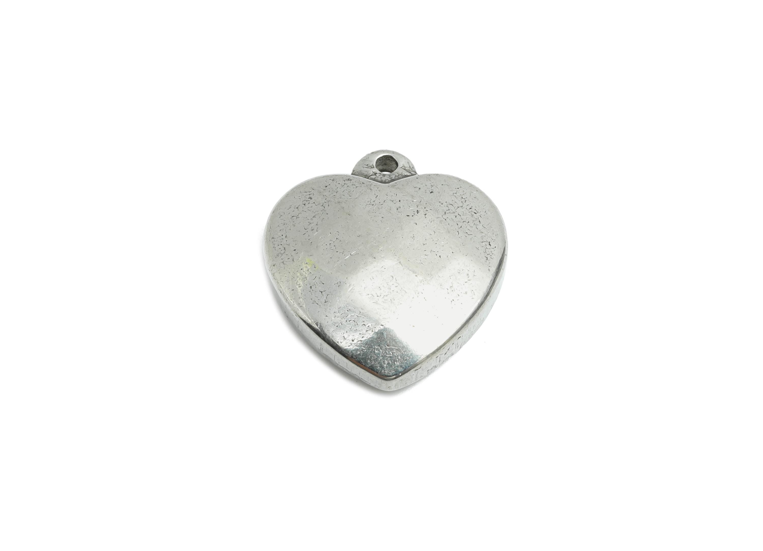 Stainless Steel Heart Charms - Faceted Heart Necklace Pendant - Fashion Jewelry Heart Pendant - Smooth Heart Charm - 16x15x5.02mm - SS1757 - DOMEDBAZAAR