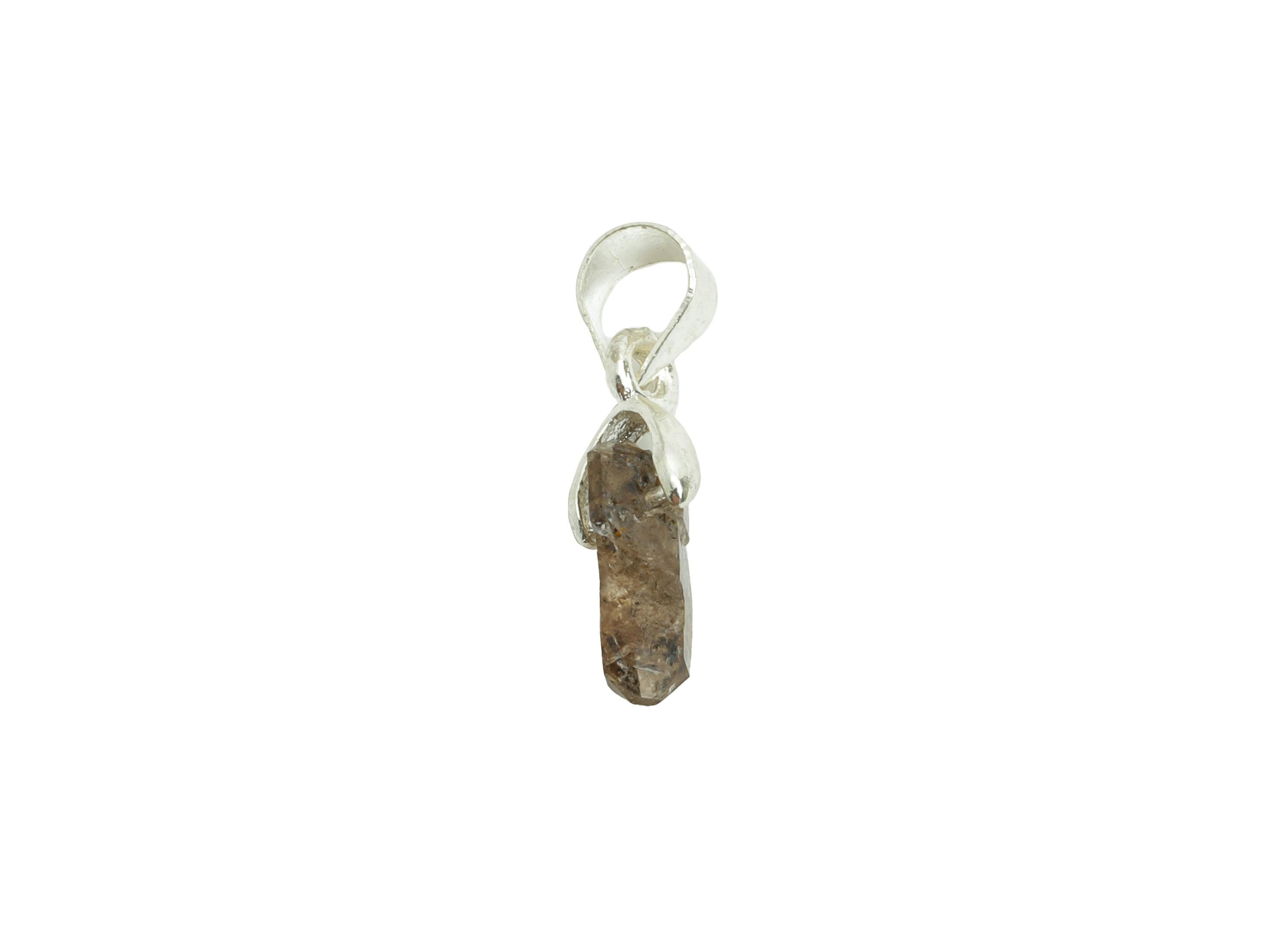 Brass Herkimer Bail Charm - Brass Enamel Accent Bail Necklace Charm - Modern Quartz Gemstone Charm - Bracelet Charm - 28x6x5.58mm - NS2863 - DOMEDBAZAAR