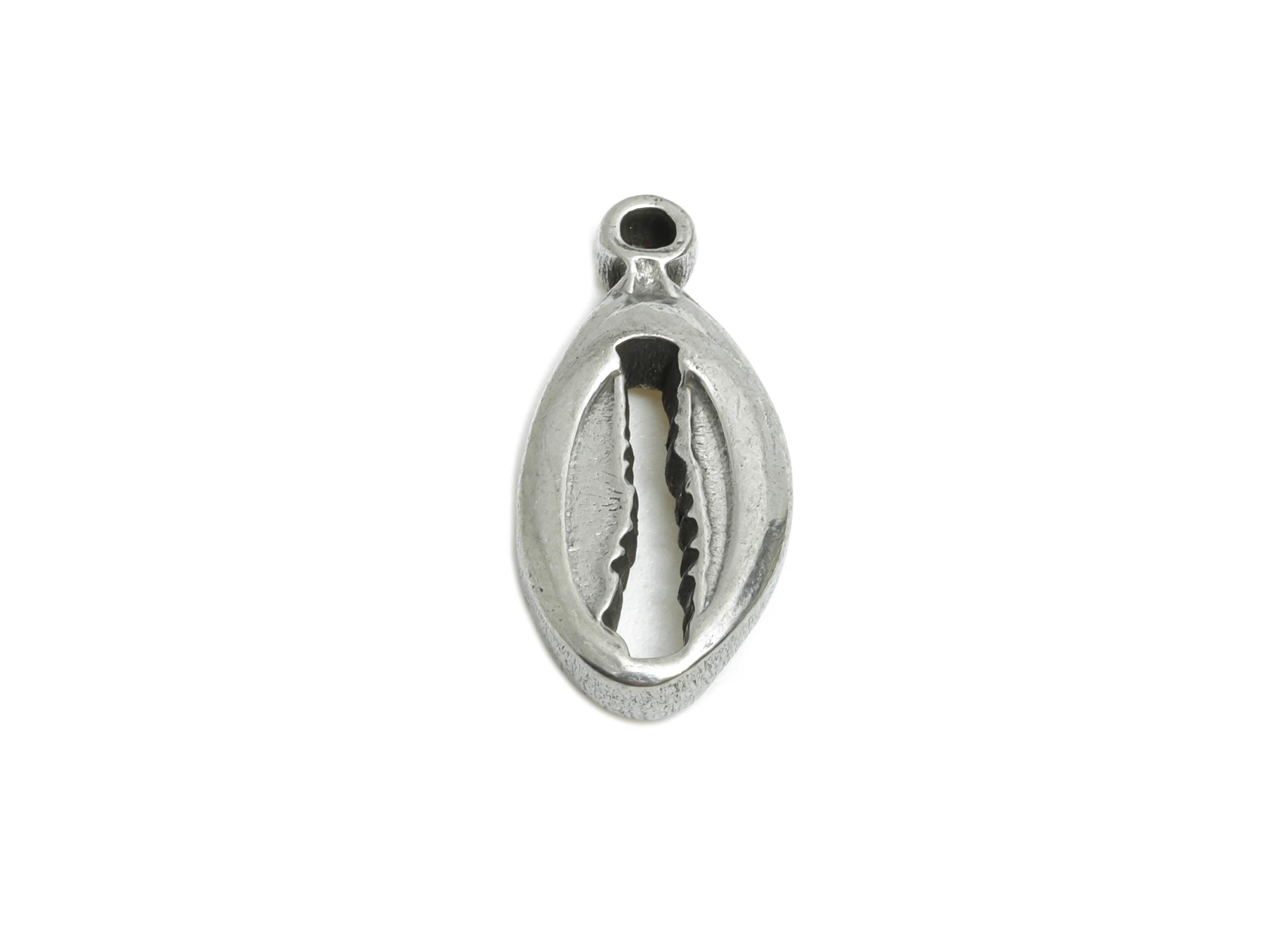 Steel Seashell Pendant - Textured Starfish Charms for Bracelet - Summer Marine Life Pendant - Coastal Jewelry - 16.63x7.89x3.16mm - SS1856 - DOMEDBAZAAR