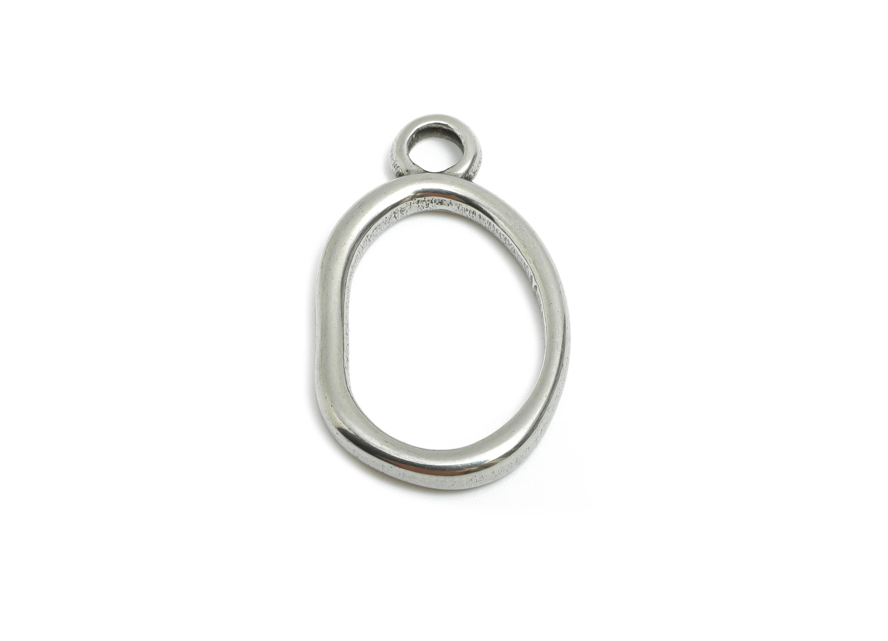 Stainless Steel Oval Pendant - Sample Geometry Charms for Necklace - Jewelry Making Supplies - Boho Chic Jewelry - 24x15x2.76mm - SS1875 - DOMEDBAZAAR