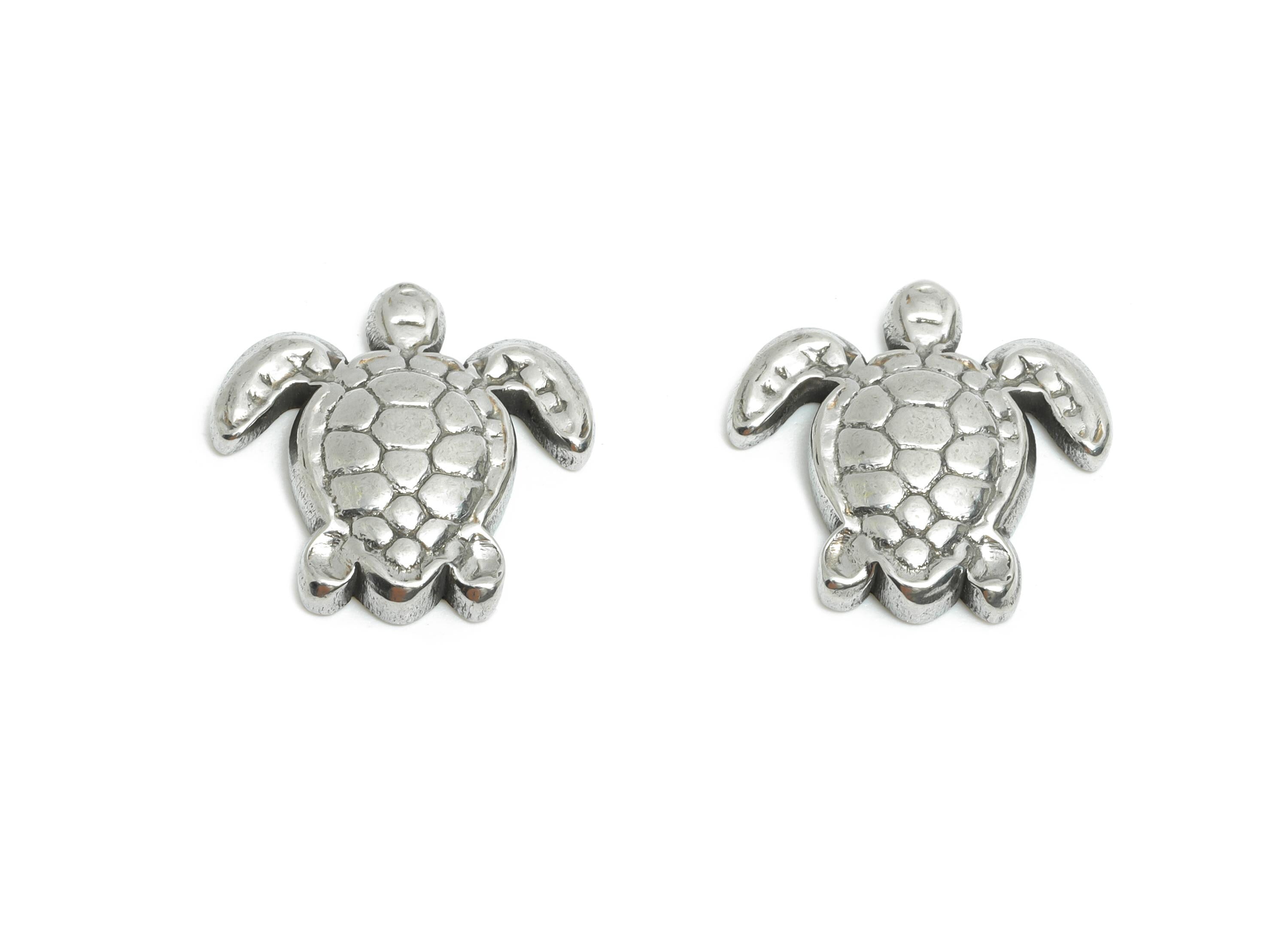 Stainless Steel Turtle Charms - Steel Textured Marine Charm - Minimalist Sea Life Jewelry - Steel Jewelry Making - 15.33x15x3.07mm - SS1789 - DOMEDBAZAAR